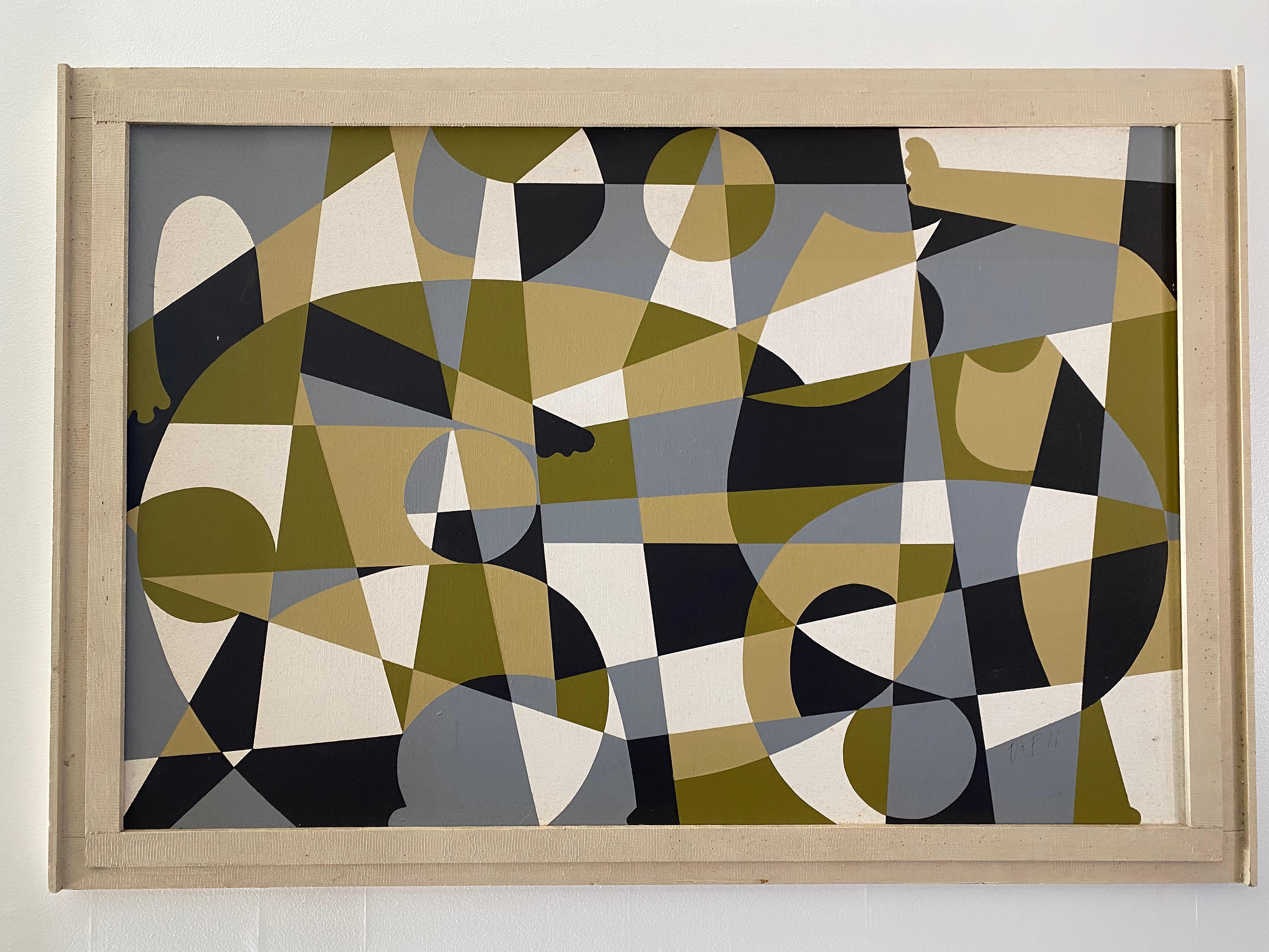 Peinture à l'huile abstraite encadrée de Viola K Poth en vente 12