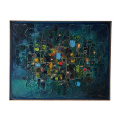 Peinture abstraite encadrée de JV Guzman