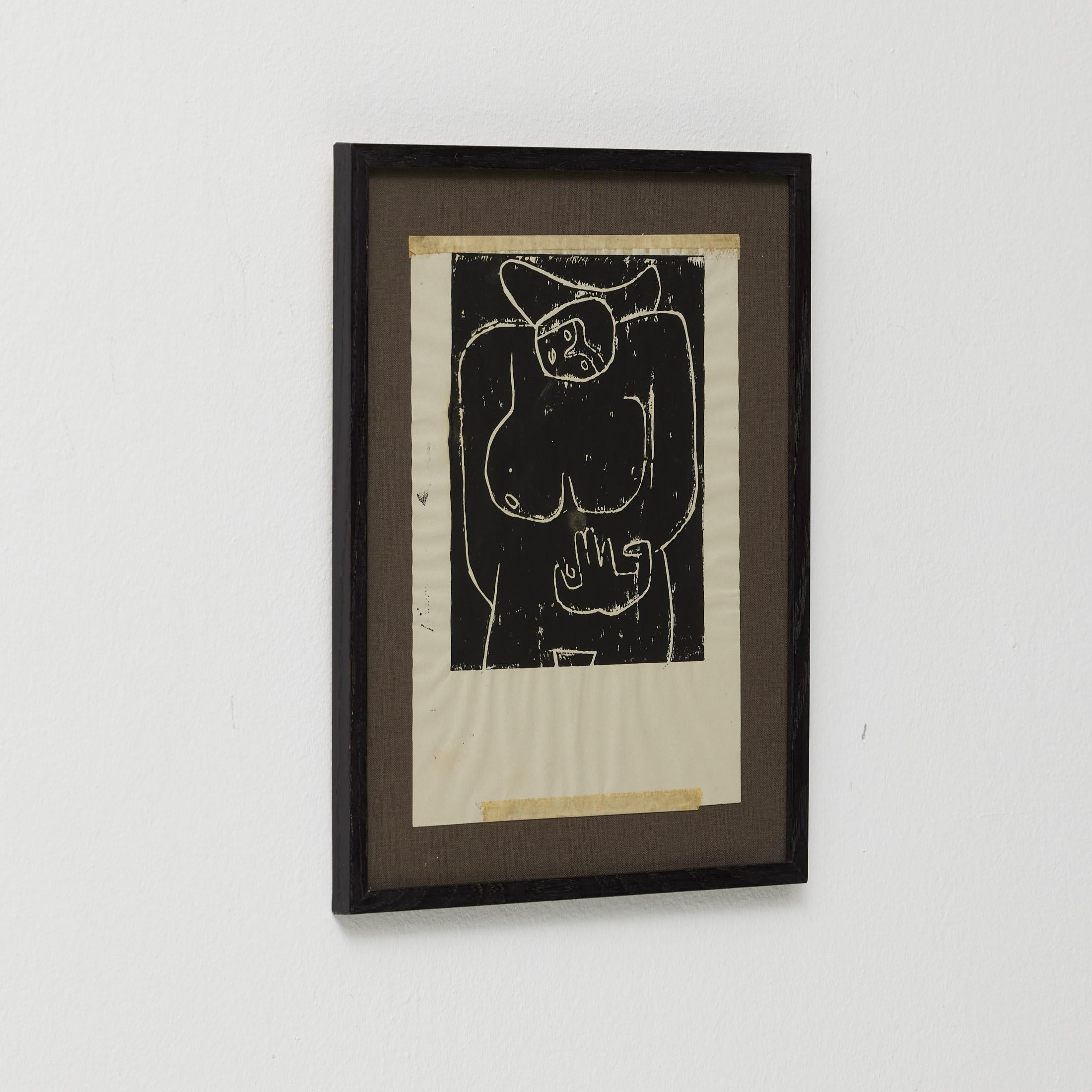 Gerahmter abstrakter Druck, Hommage an Le Corbusier von Adrian, um 2015 (Moderne der Mitte des Jahrhunderts) im Angebot