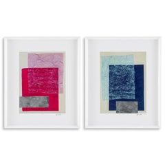 Ensemble de reproductions abstraites encadrées, art contemporain sur papier « Colorfield »