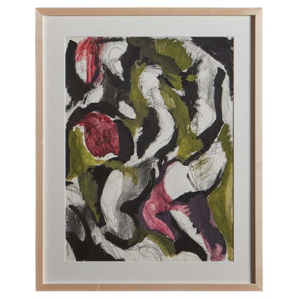 Bender Abstract Framed Abstract Watercolor by May Bender, Late 20th Century For Sale at ...