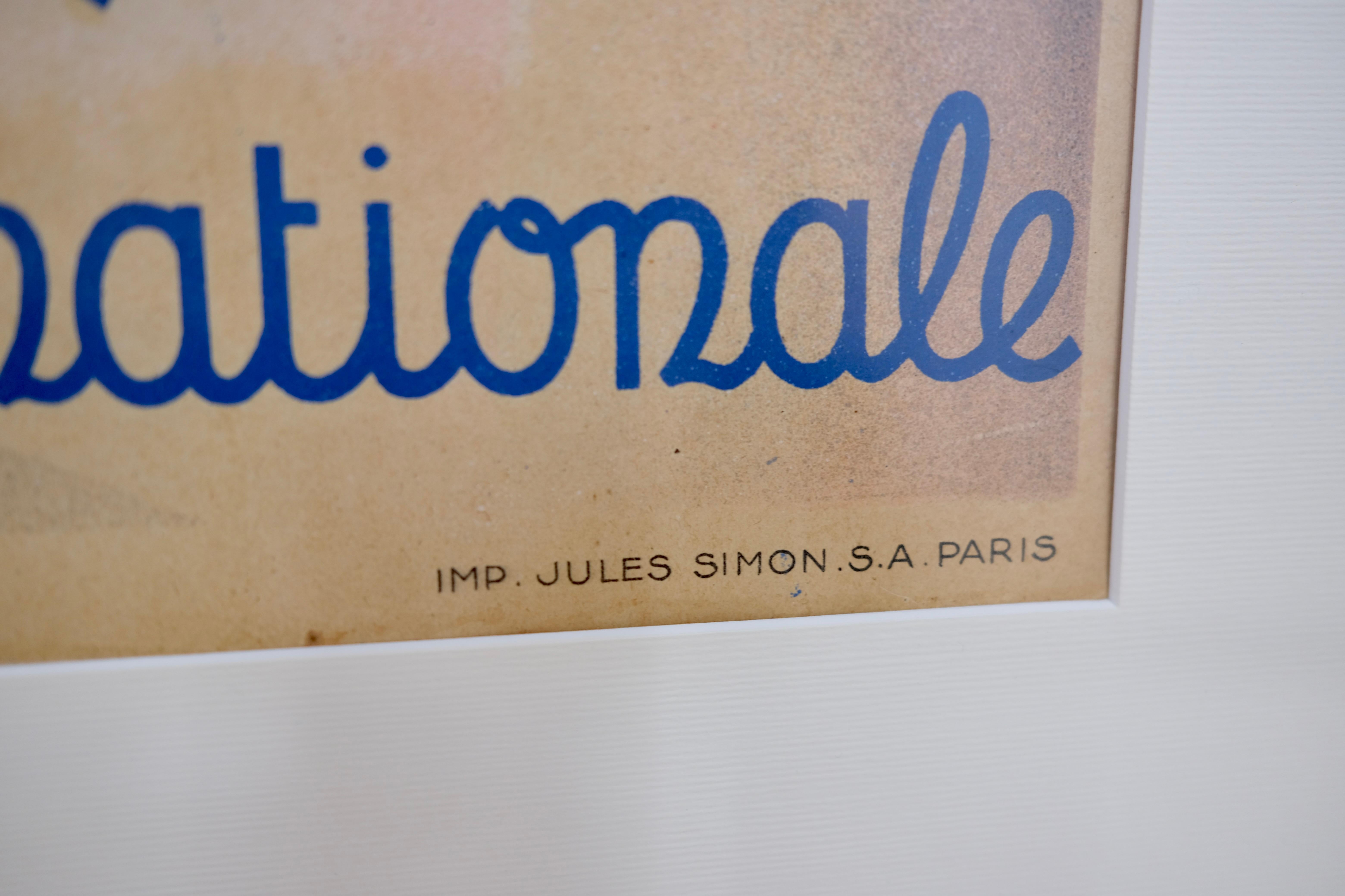 Gerahmtes Werbeplakat für die Weltausstellung 1937 in Paris  im Zustand „Gut“ im Angebot in Ulm, DE