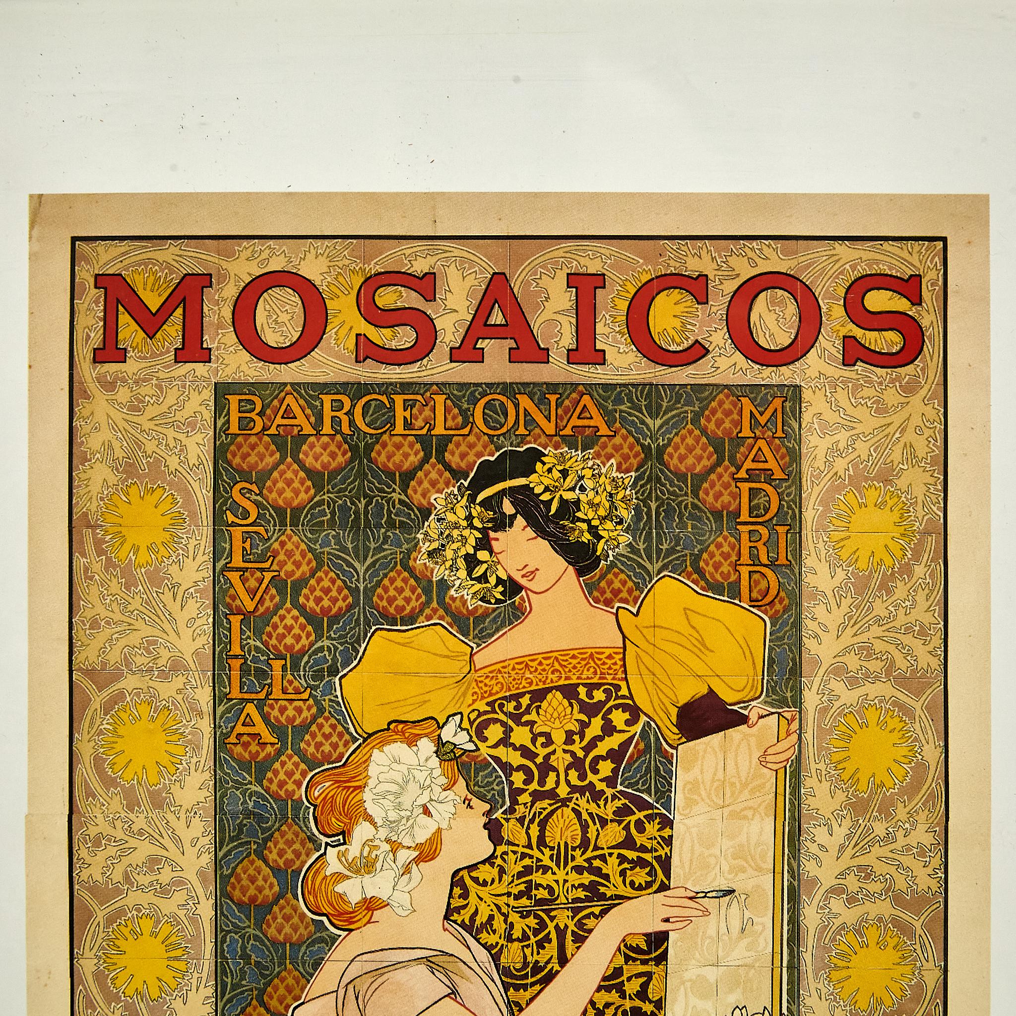 Gerahmter Ricover-Druck von „Mosaicos Escofet“, um 1900 (Frühes 20. Jahrhundert) im Angebot
