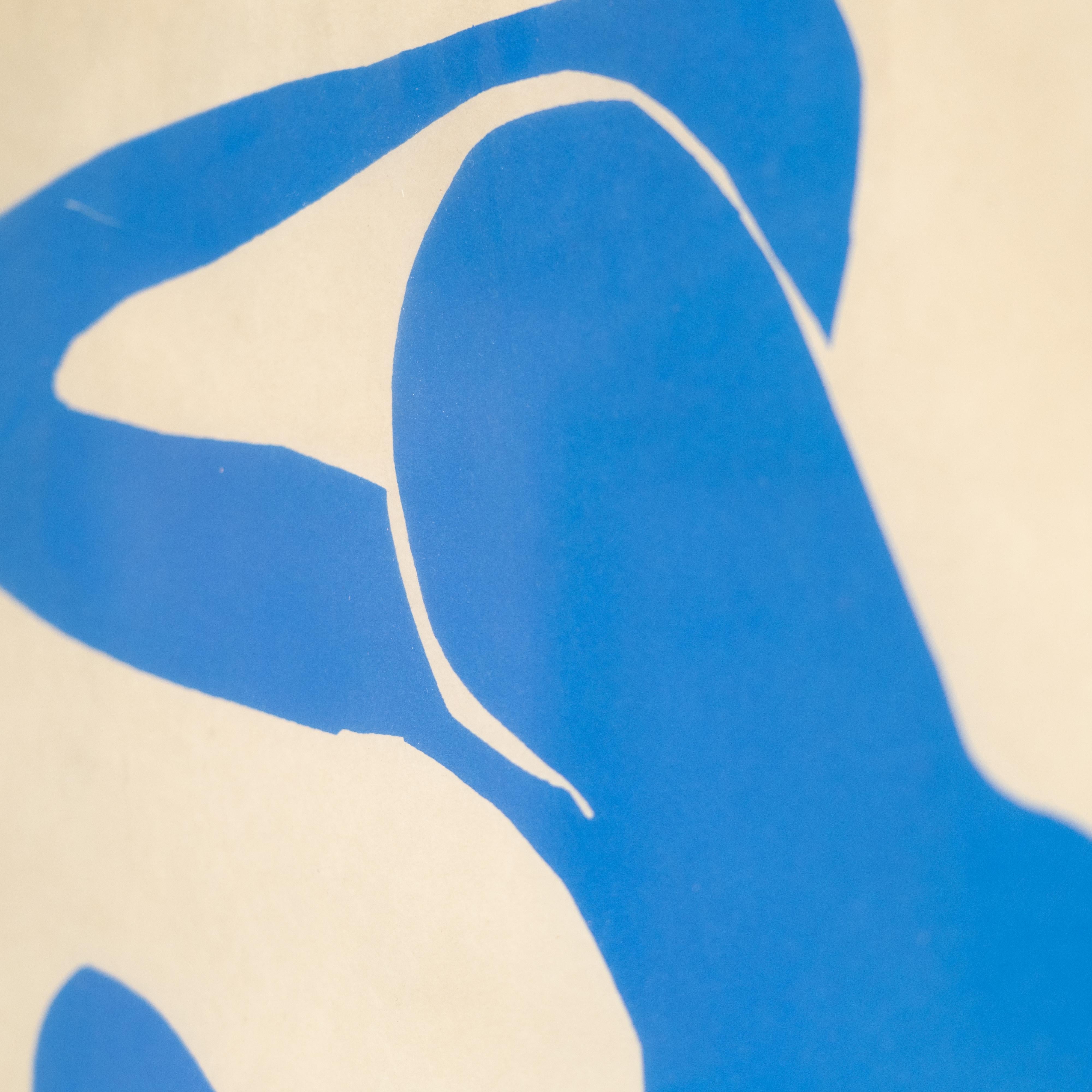 Framed After Henri Matisse Cut Out Blue Lithograph Nu Bleu  For Sale 3