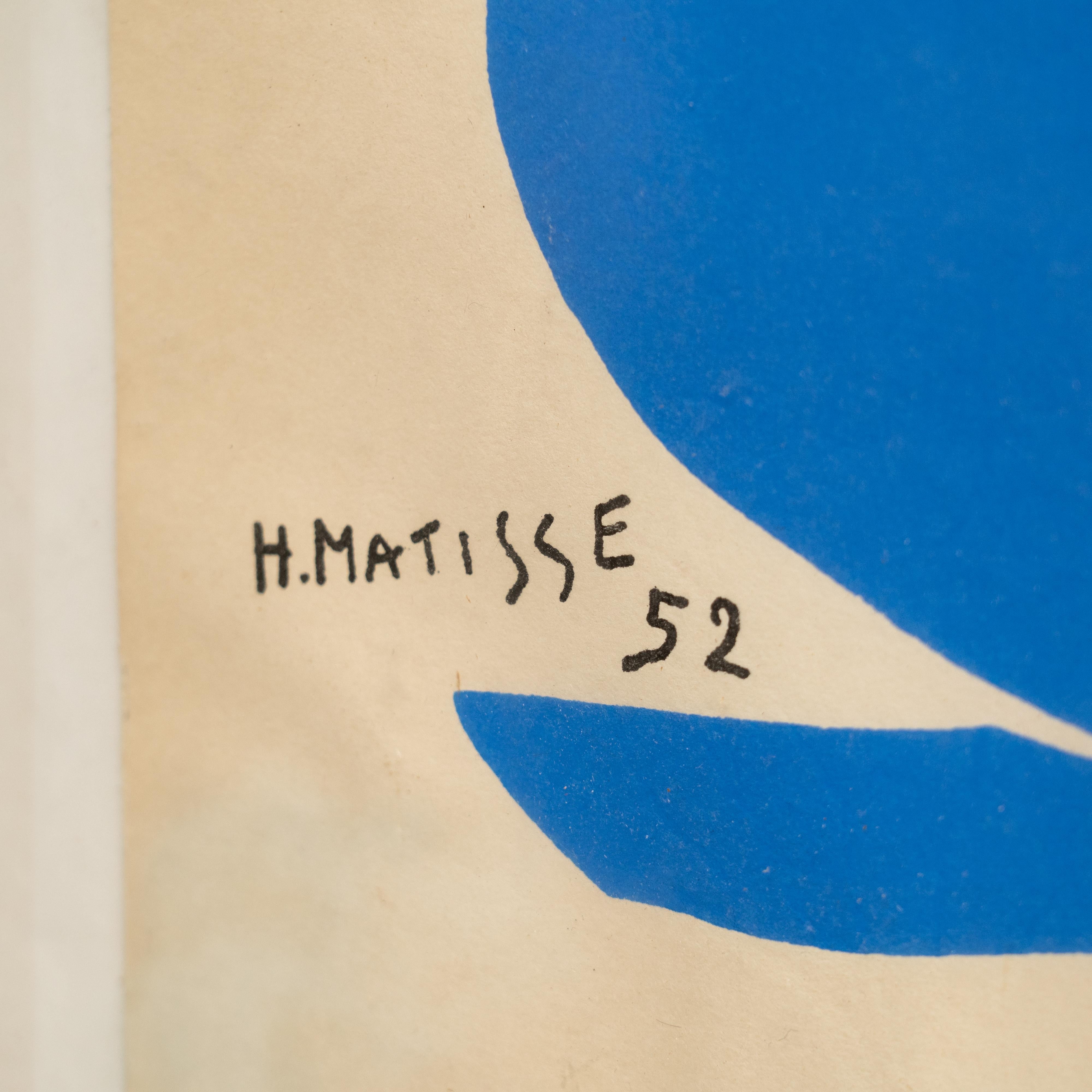 Framed After Henri Matisse Cut Out Blue Lithograph Nu Bleu  For Sale 4