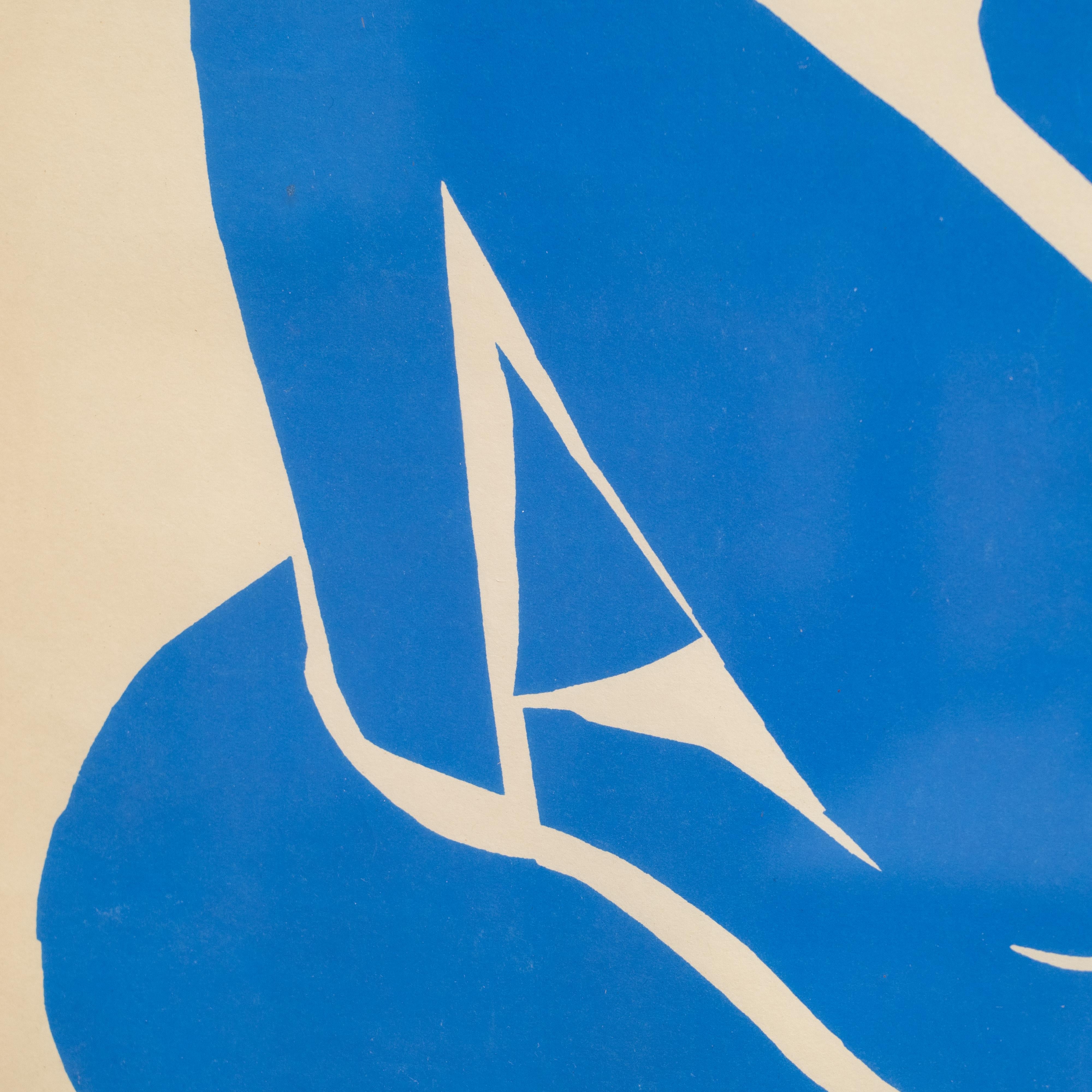 Framed After Henri Matisse Cut Out Blue Lithograph Nu Bleu  For Sale 7