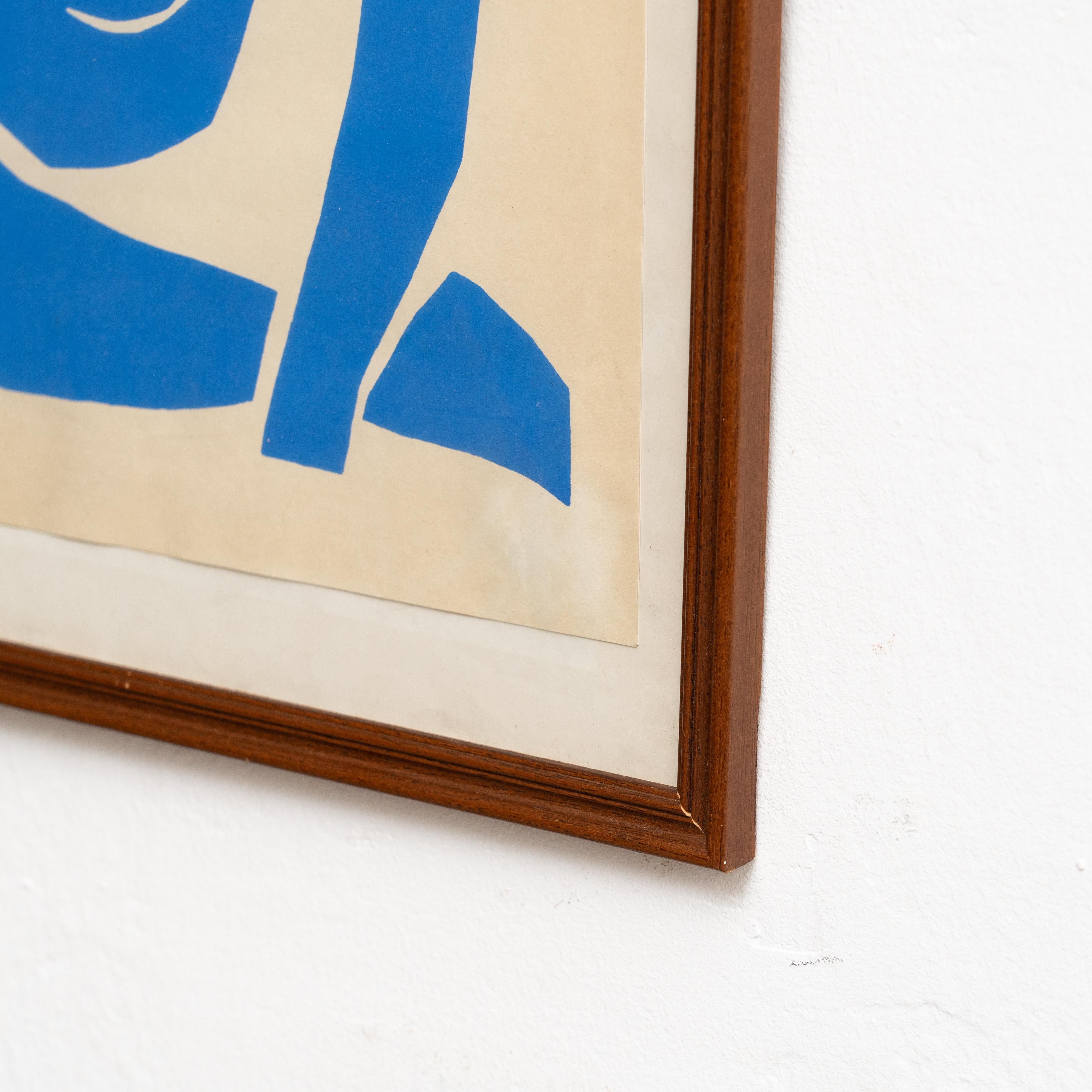 Framed After Henri Matisse Cut Out Blue Lithograph Nu Bleu  For Sale 1