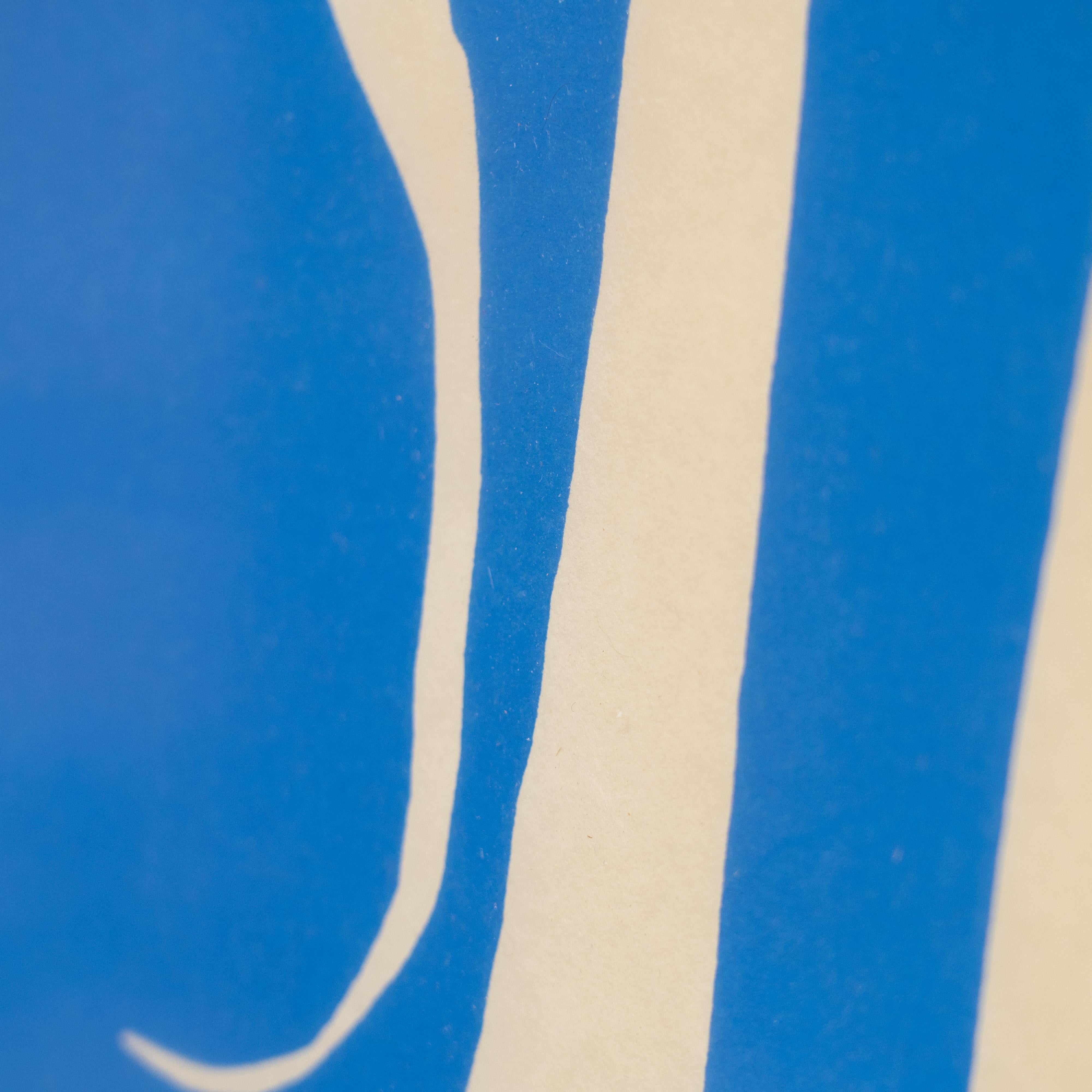 Framed After Henri Matisse Cut Out Blue Lithograph Nu Bleu  For Sale 2