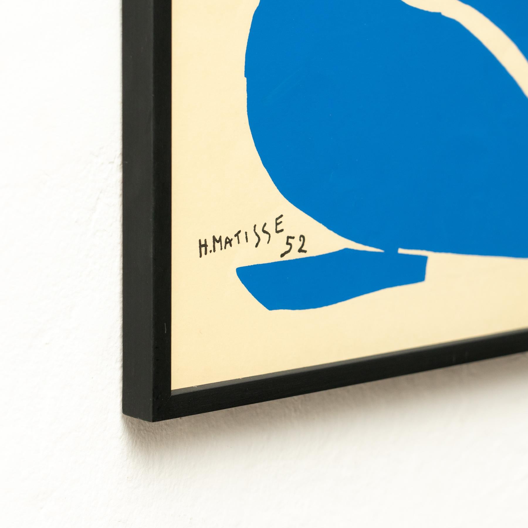 Framed After Henri Matisse Cut Out Blue Lithograph Nu Bleu I 3