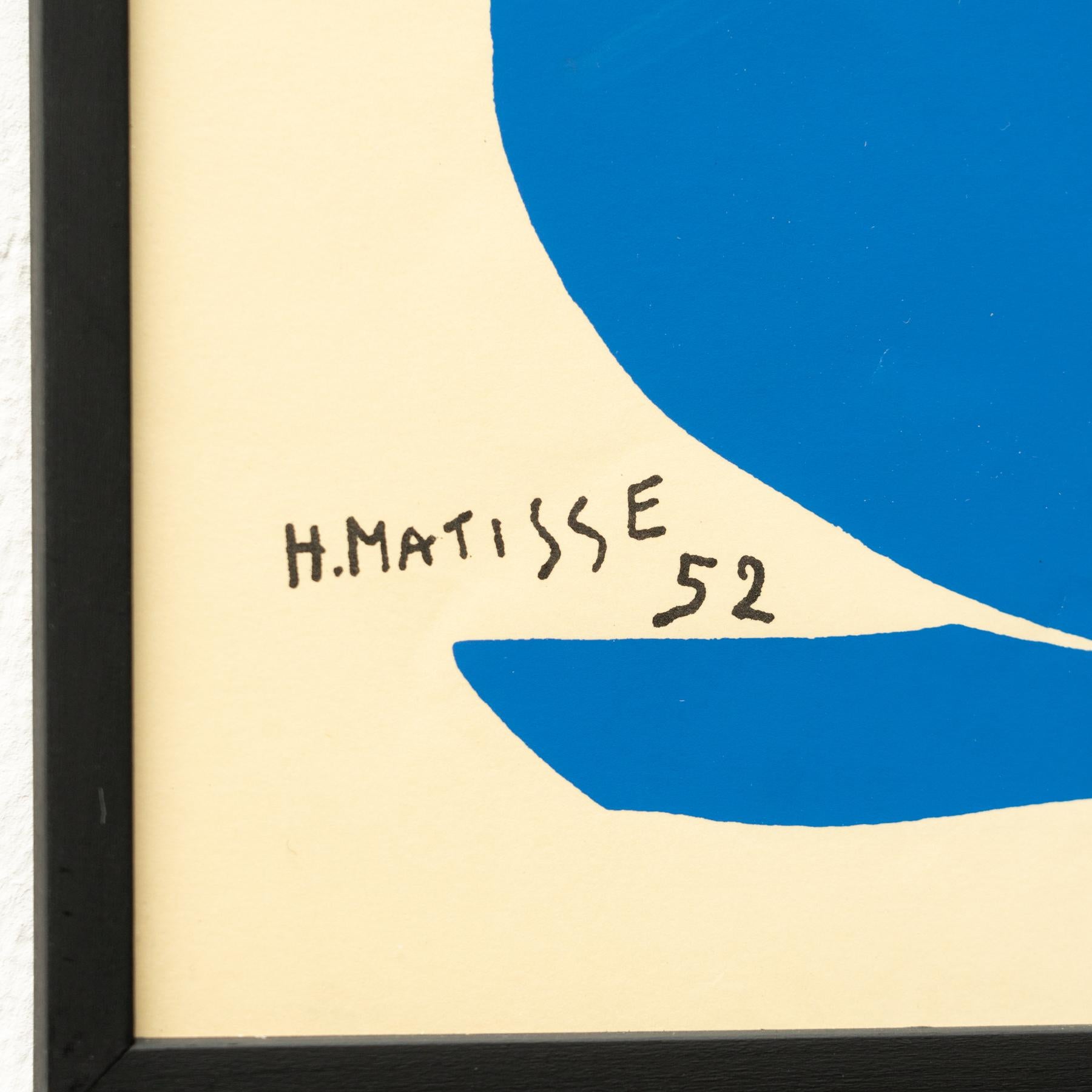 Framed After Henri Matisse Cut Out Blue Lithograph Nu Bleu I 4