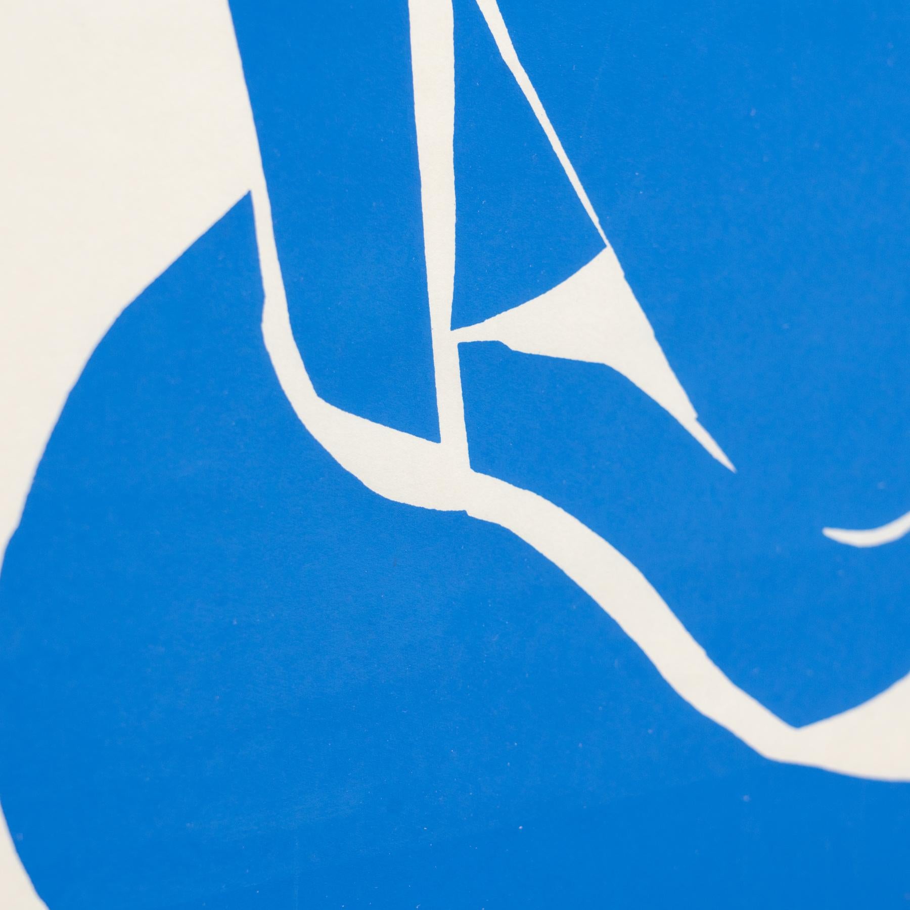 Framed After Henri Matisse Cut Out Blue Lithograph Nu Bleu I 5