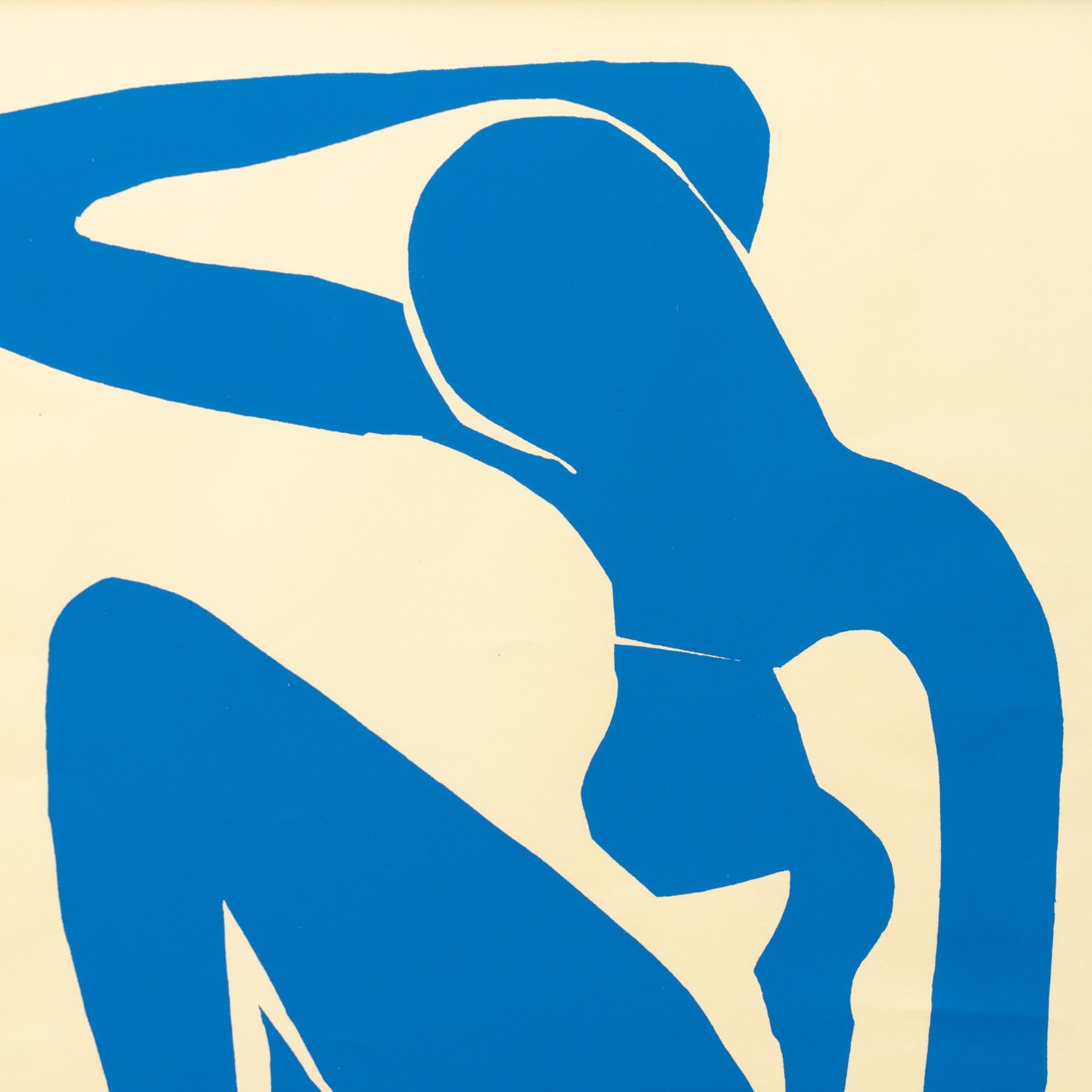 Framed After Henri Matisse Cut Out Blue Lithograph Nu Bleu I 8