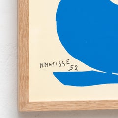 Framed After Henri Matisse Cut Out Blue Lithograph Nu Bleu I