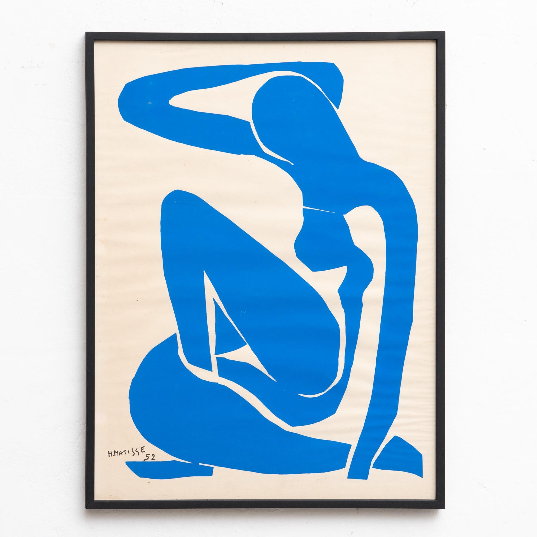 Moderne Lithographie bleue découpée d'après Henri Matisse, Nu Bleu I en vente