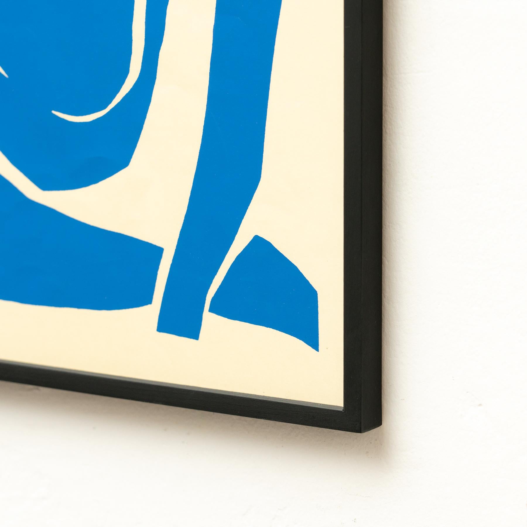 French Framed After Henri Matisse Cut Out Blue Lithograph Nu Bleu I
