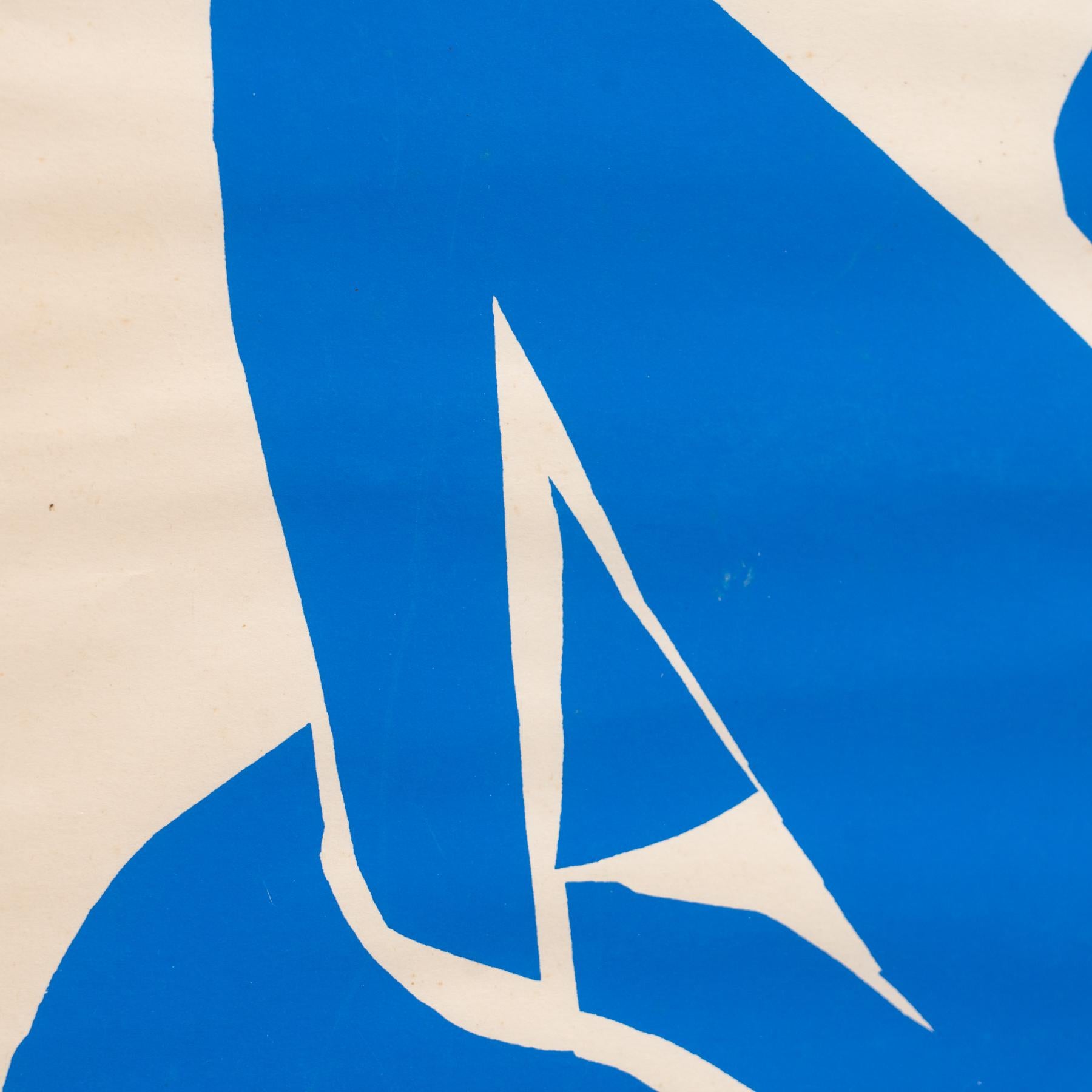 French Framed After Henri Matisse Cut Out Blue Lithograph Nu Bleu I For Sale