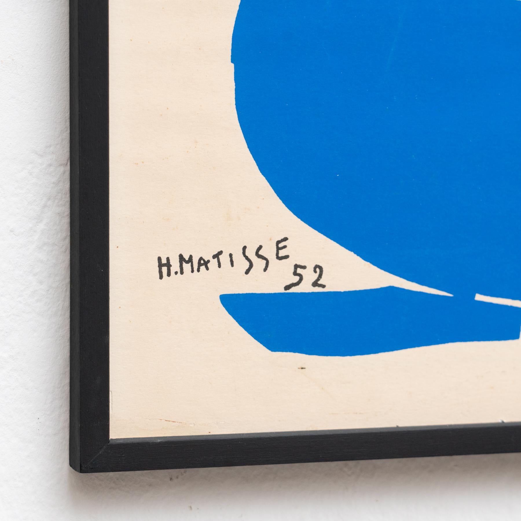 Framed After Henri Matisse Cut Out Blue Lithograph Nu Bleu I In Good Condition For Sale In Barcelona, Barcelona