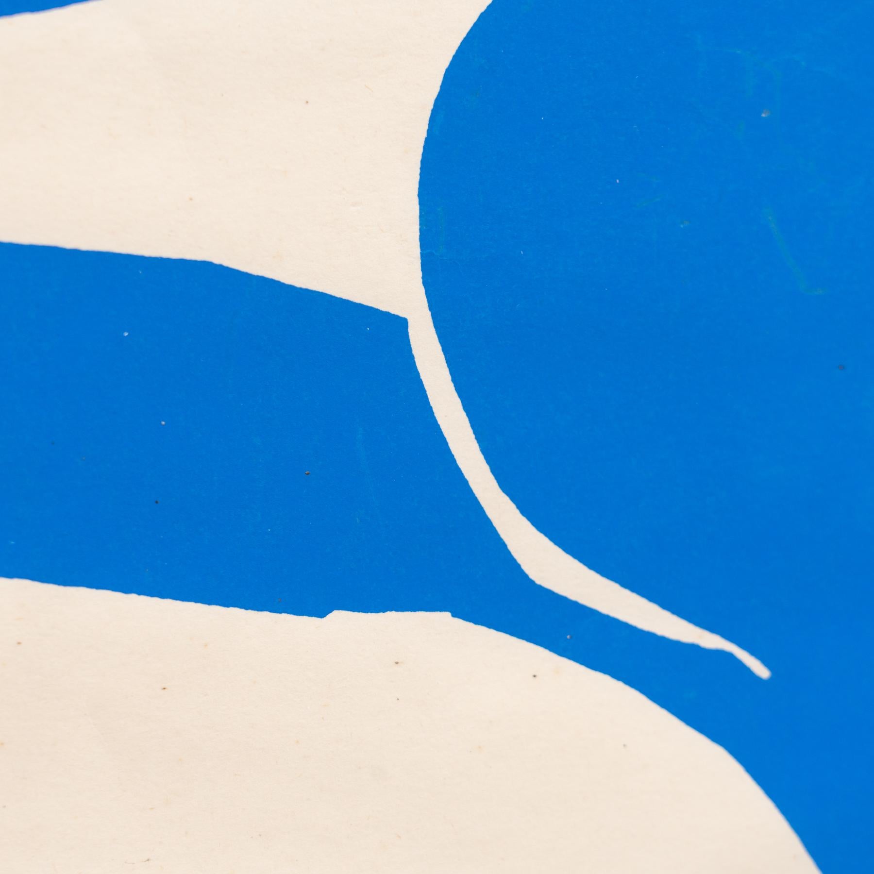 Papier Lithographie bleue découpée d'après Henri Matisse, Nu Bleu I en vente