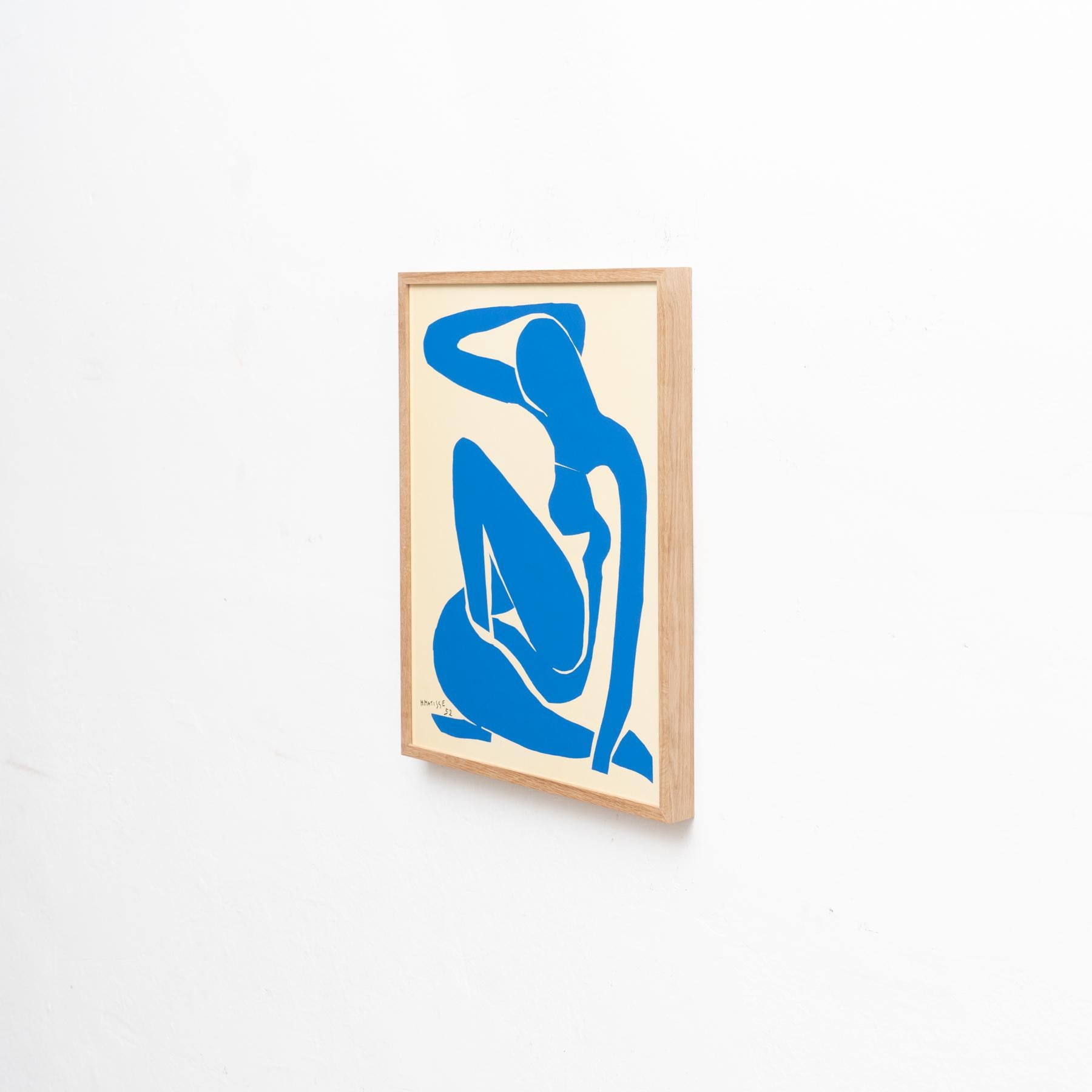 Framed After Henri Matisse Cut Out Blue Lithograph Nu Bleu I 1