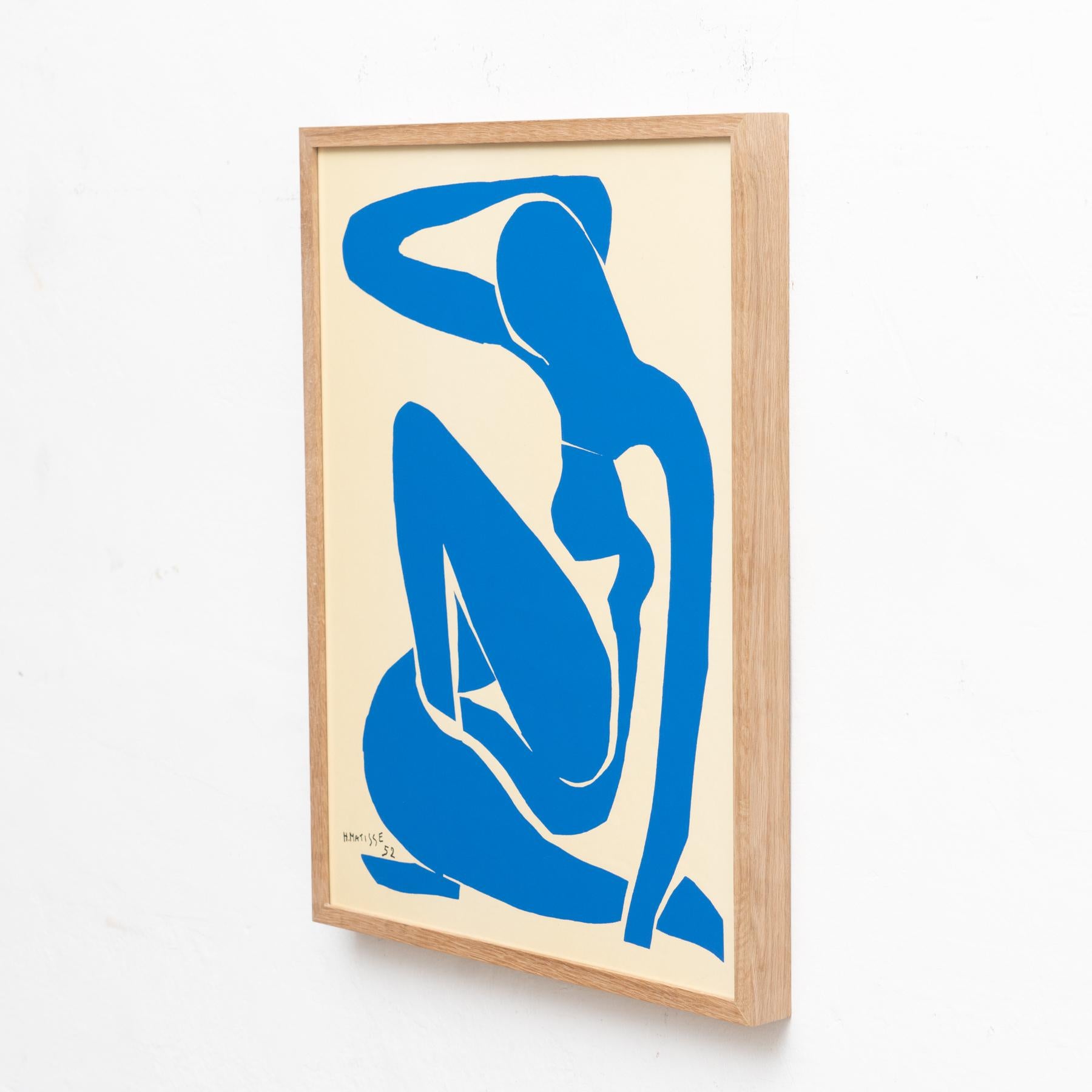 Framed After Henri Matisse Cut Out Blue Lithograph Nu Bleu I 2