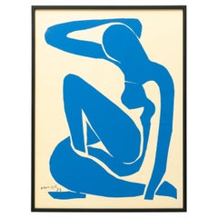 Framed After Henri Matisse Cut Out Blue Lithograph Nu Bleu I