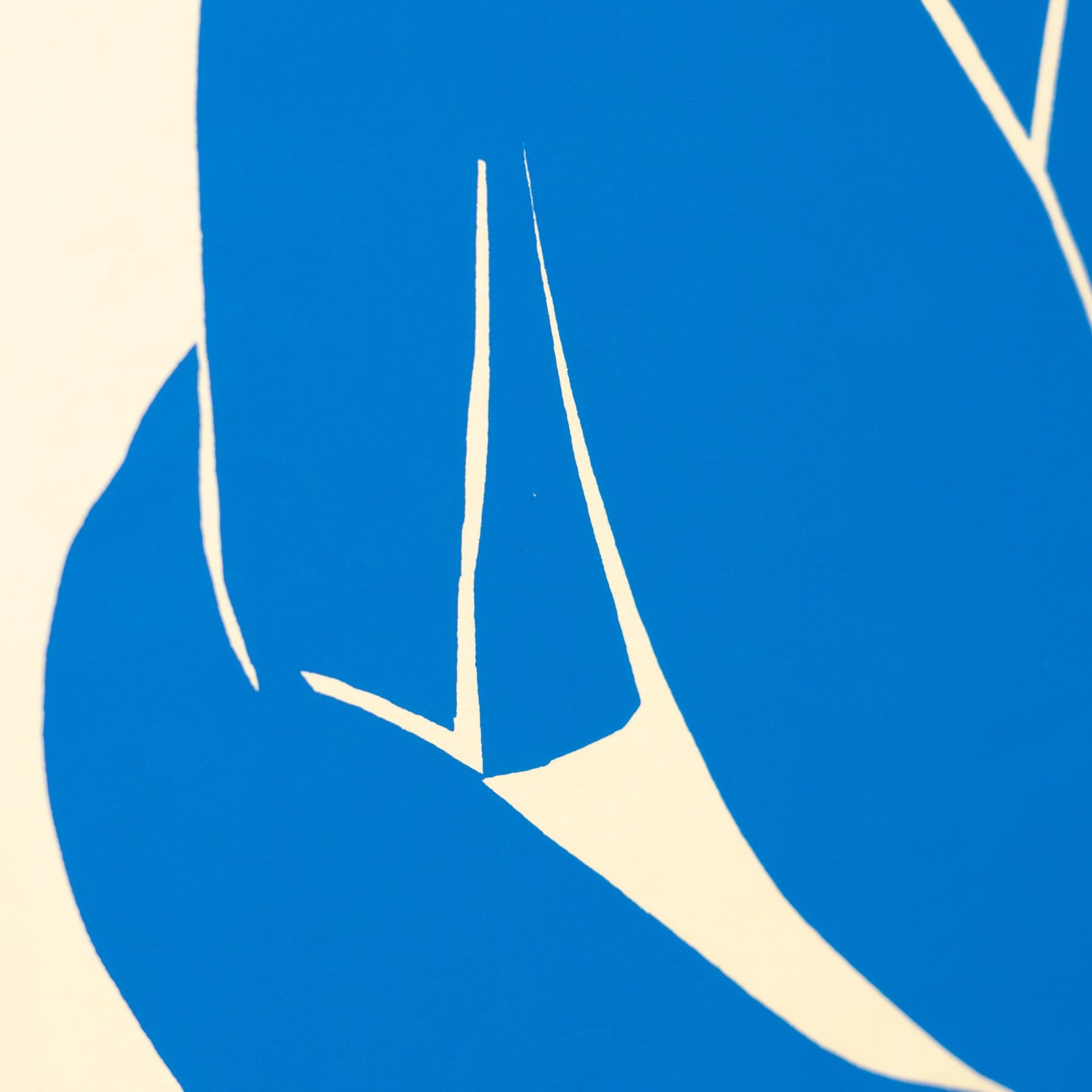 Late 20th Century Framed After Henri Matisse Cut Out Blue Lithograph Nu Bleu II