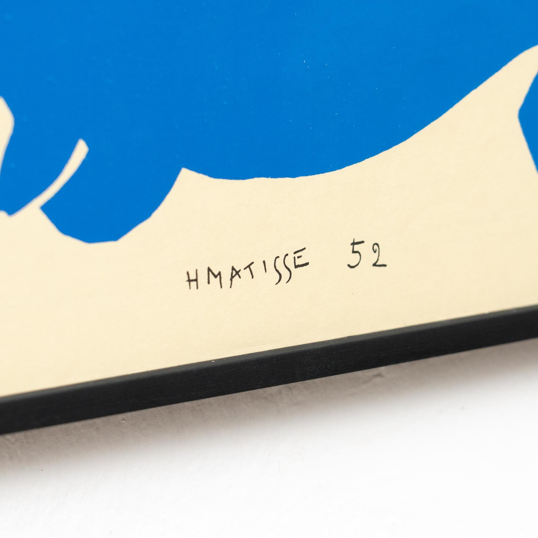 Framed After Henri Matisse Cut Out Blue Lithograph Nu Bleu III For Sale 4