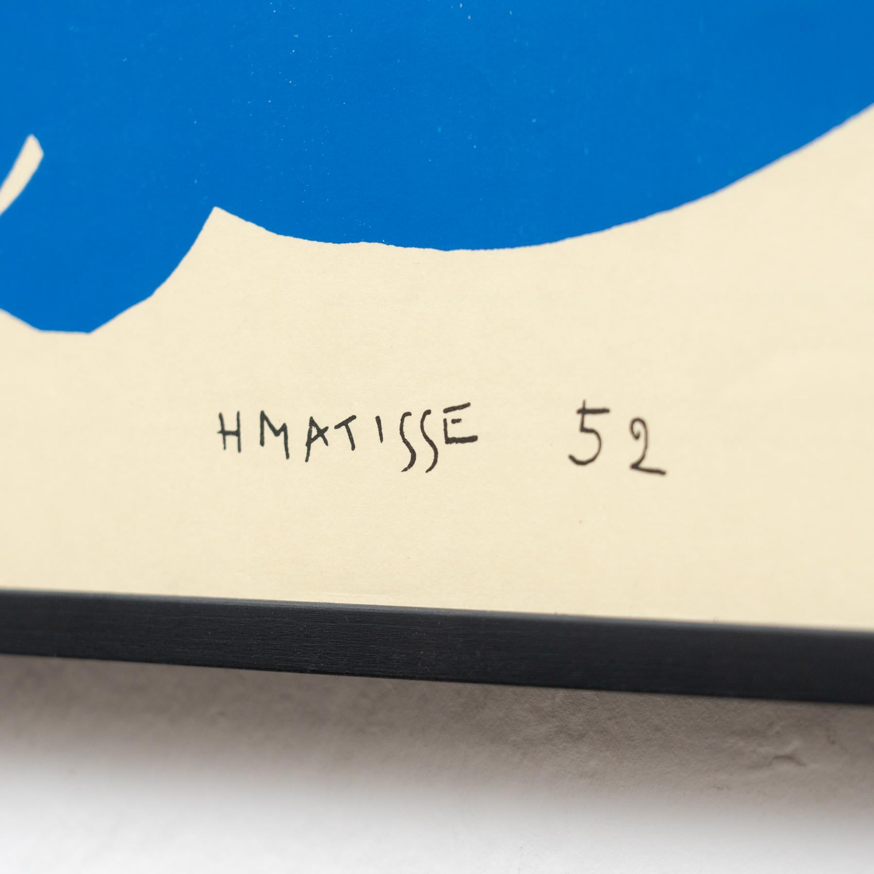 Framed After Henri Matisse Cut Out Blue Lithograph Nu Bleu III 2