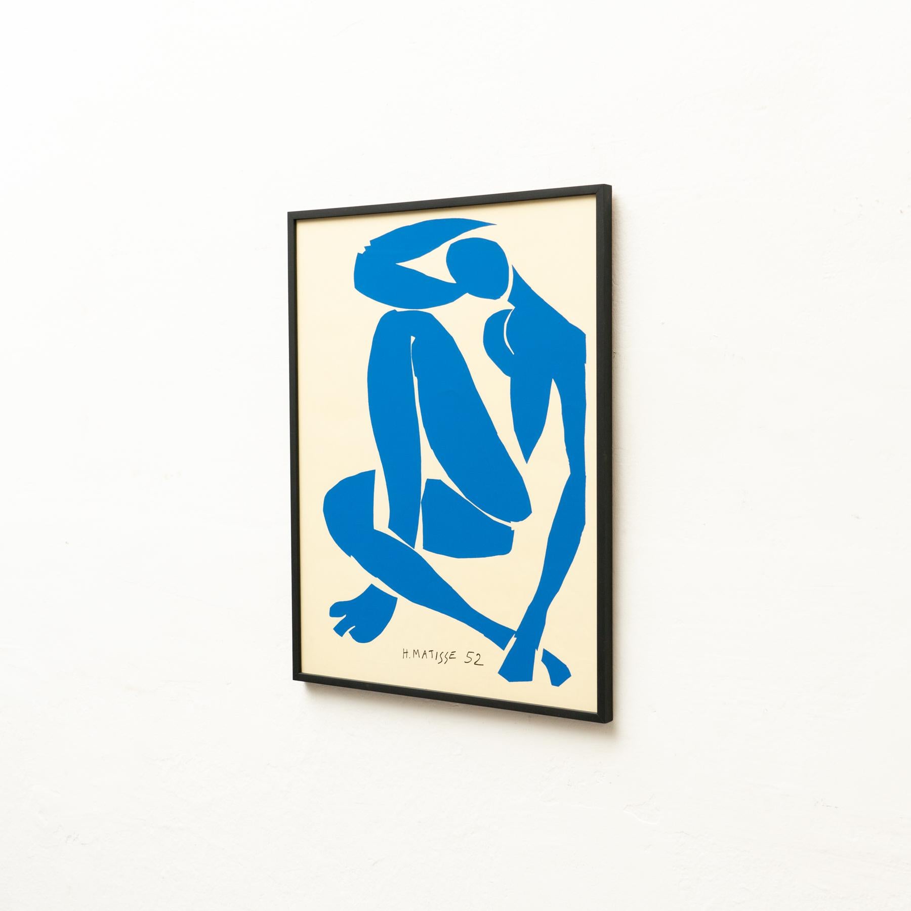 Framed After Henri Matisse Cut Out Blue Lithograph Nu Bleu IV 4