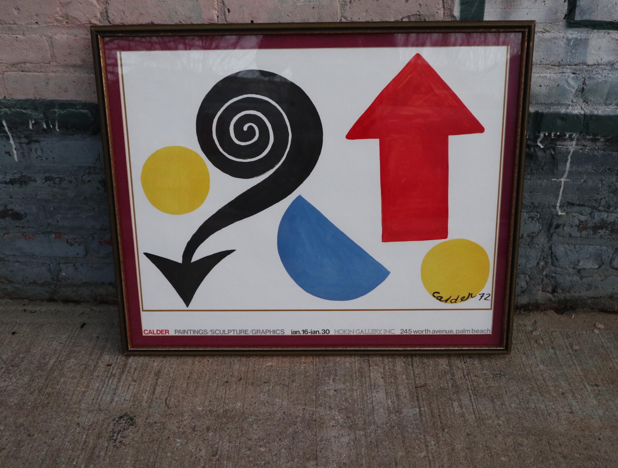 Framed Alexander Calder exhibition poster. In very good condition. Ready to hang.