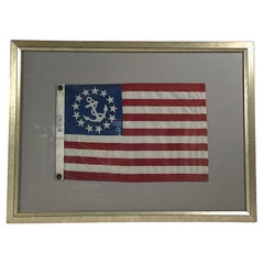 Vintage Framed American Yacht Ensign Flag