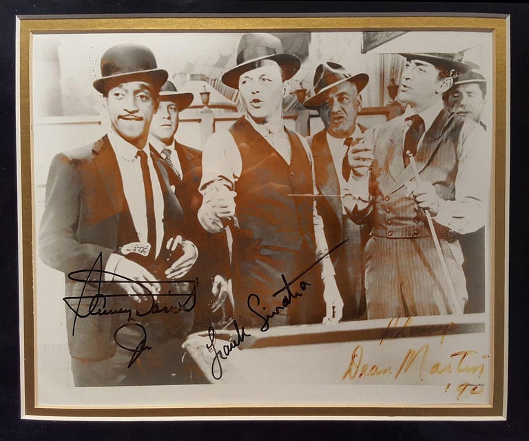 Framed and Autographed Rat Pack Collectible, Sands Casino Las Vegas For