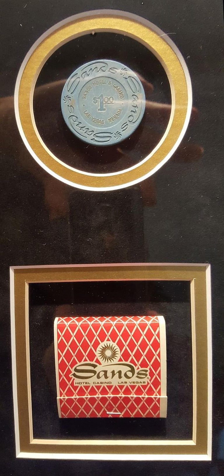 Framed and Autographed Rat Pack Collectible, Sands Casino Las Vegas For