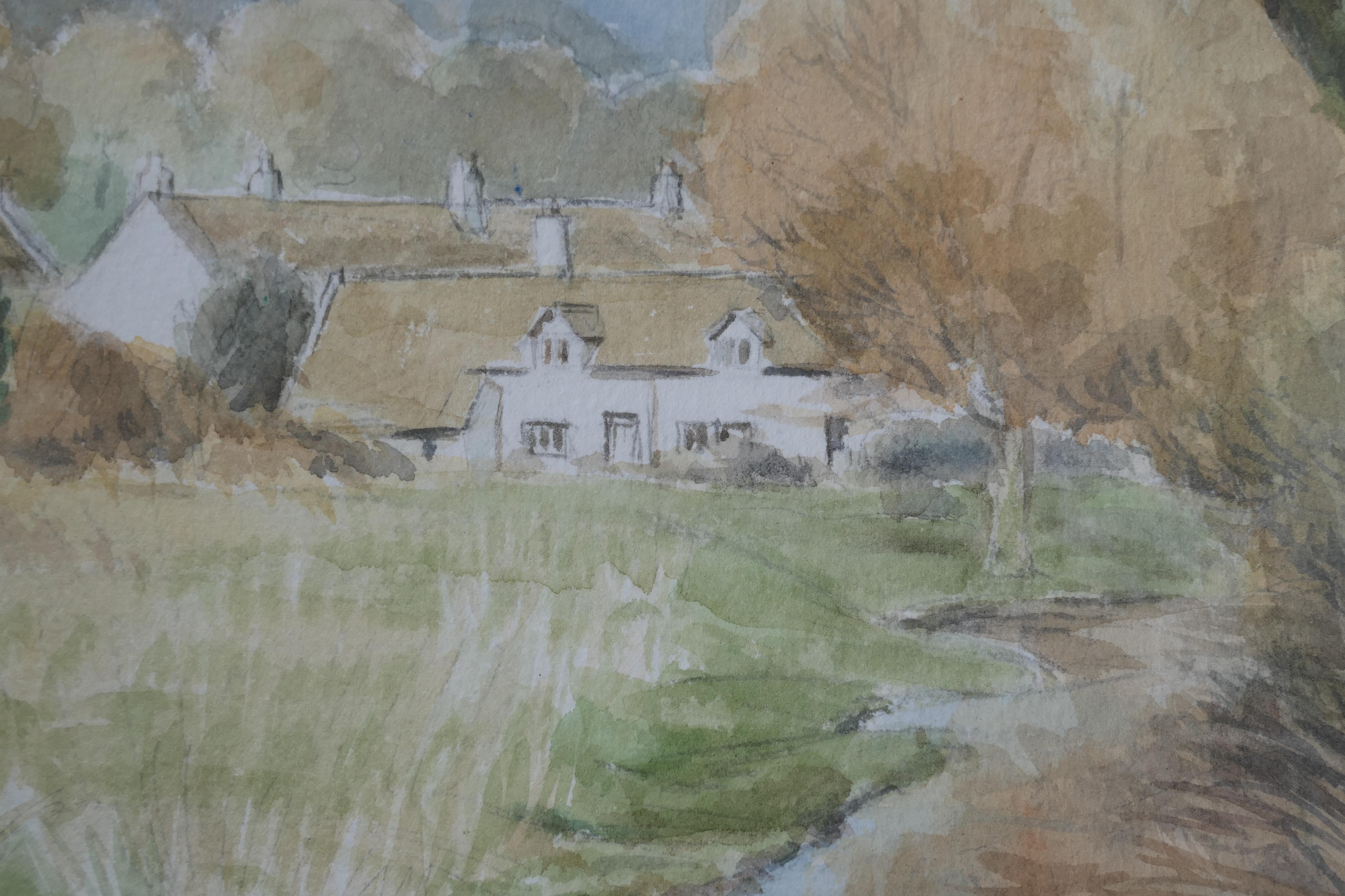 Encre et aquarelle encadrées et émaillées de Desmond Walduck Bon état - En vente à Godshill, Isle of Wight