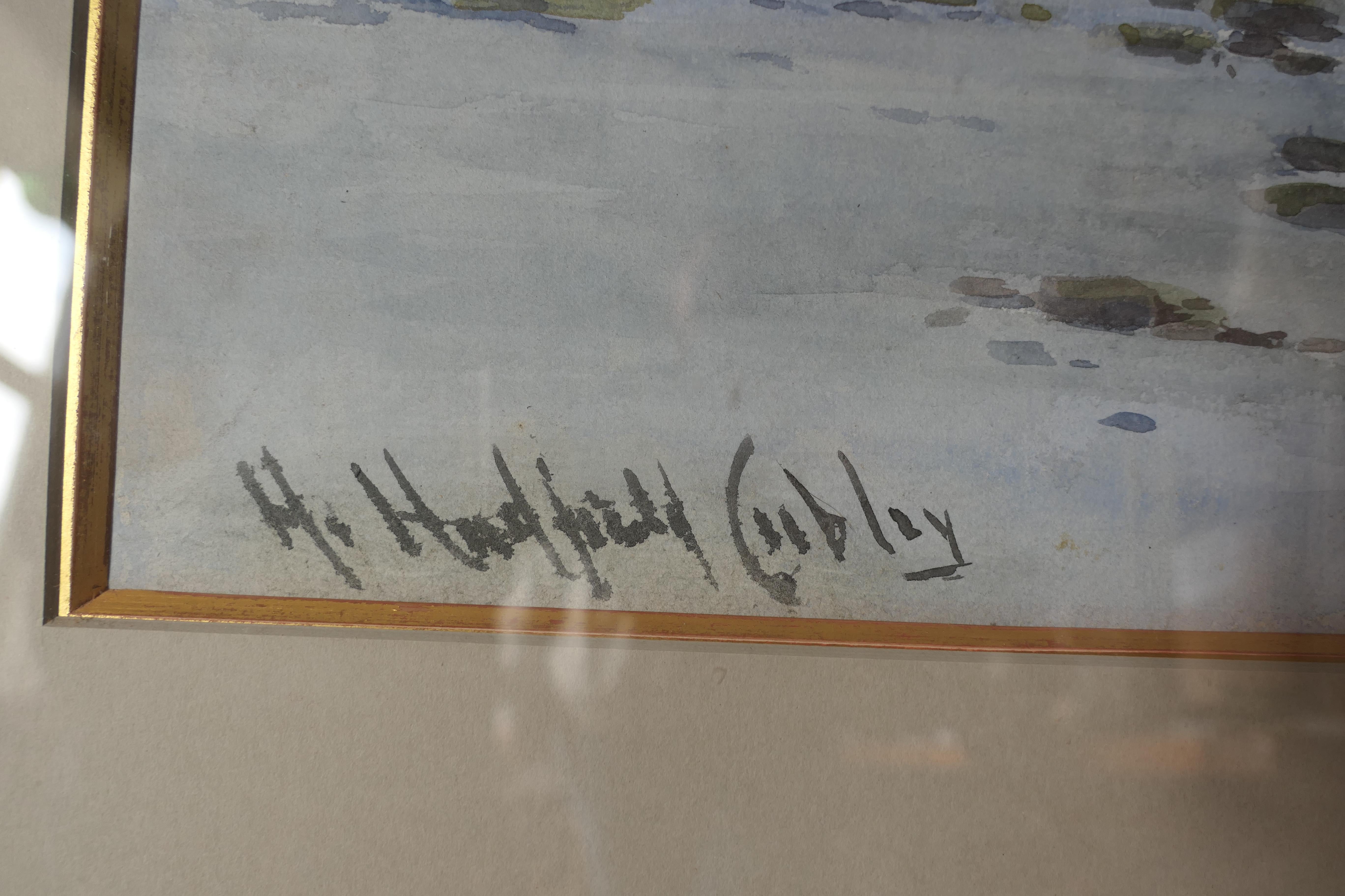 Fin du XIXe siècle Aquarelle encadrée et émaillée de H Hadfield Chubley  Une grande peinture à l'aquarelle en vente