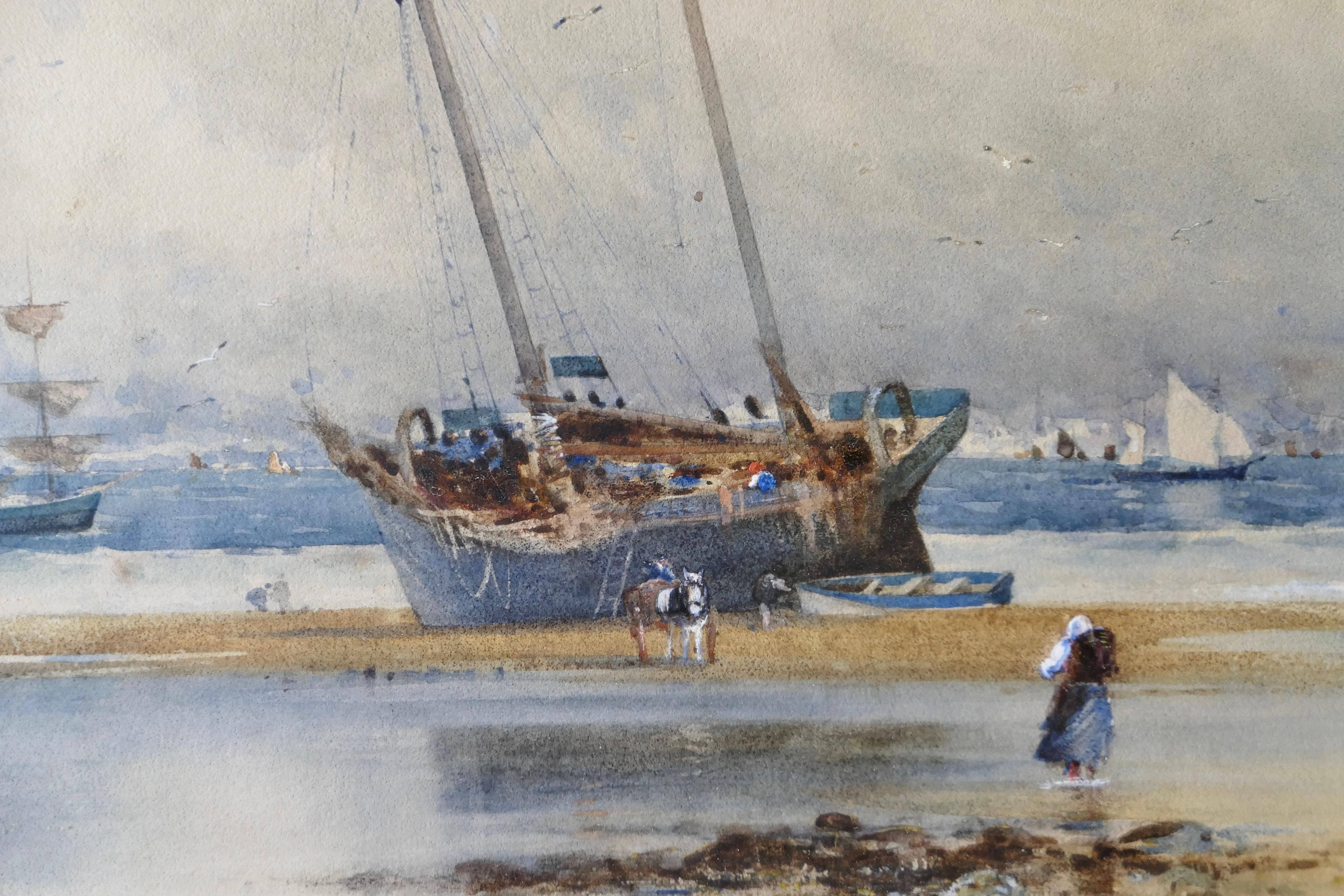 Gerahmtes und glasiertes Aquarell signiert Albert Procter im Zustand „Gut“ im Angebot in Godshill, Isle of Wight