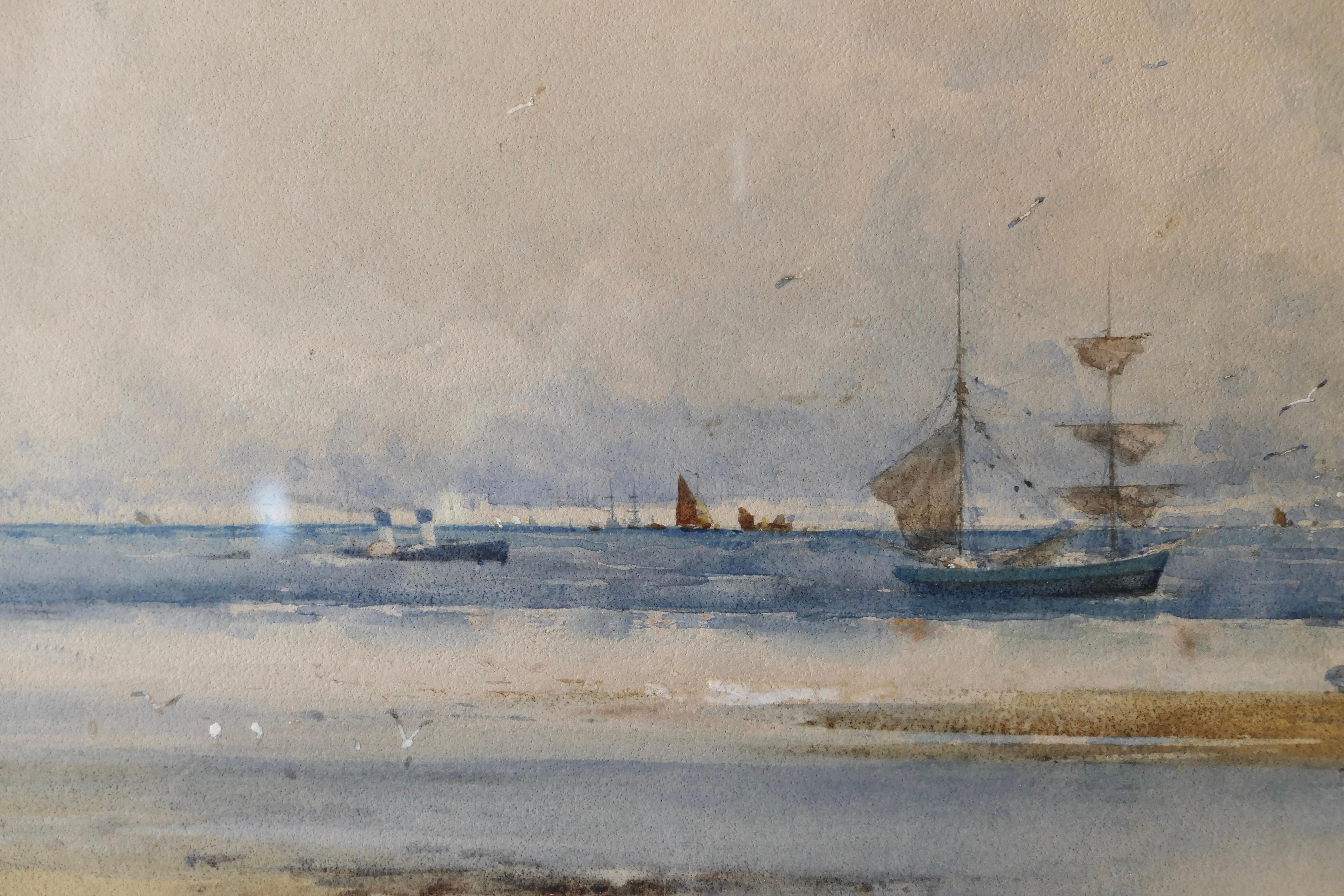 Gerahmtes und glasiertes Aquarell signiert Albert Procter (Frühes 20. Jahrhundert) im Angebot