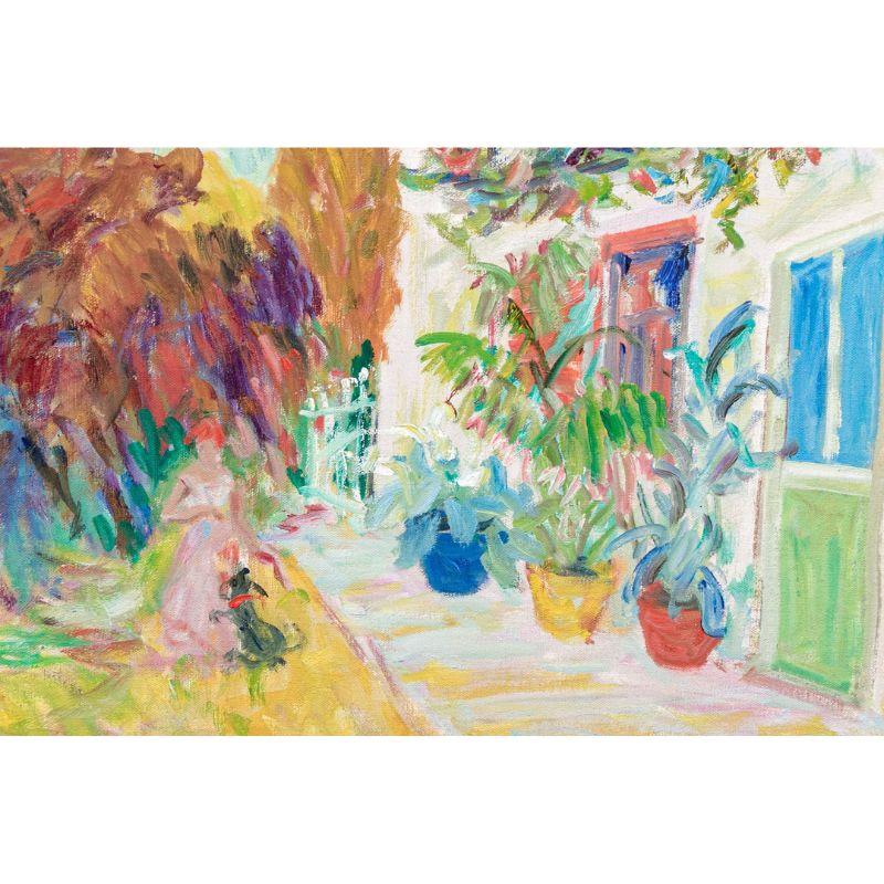 Peinture à l'huile « Woman in Garden » encadrée et signée Albert Bon état - En vente à Locust Valley, NY