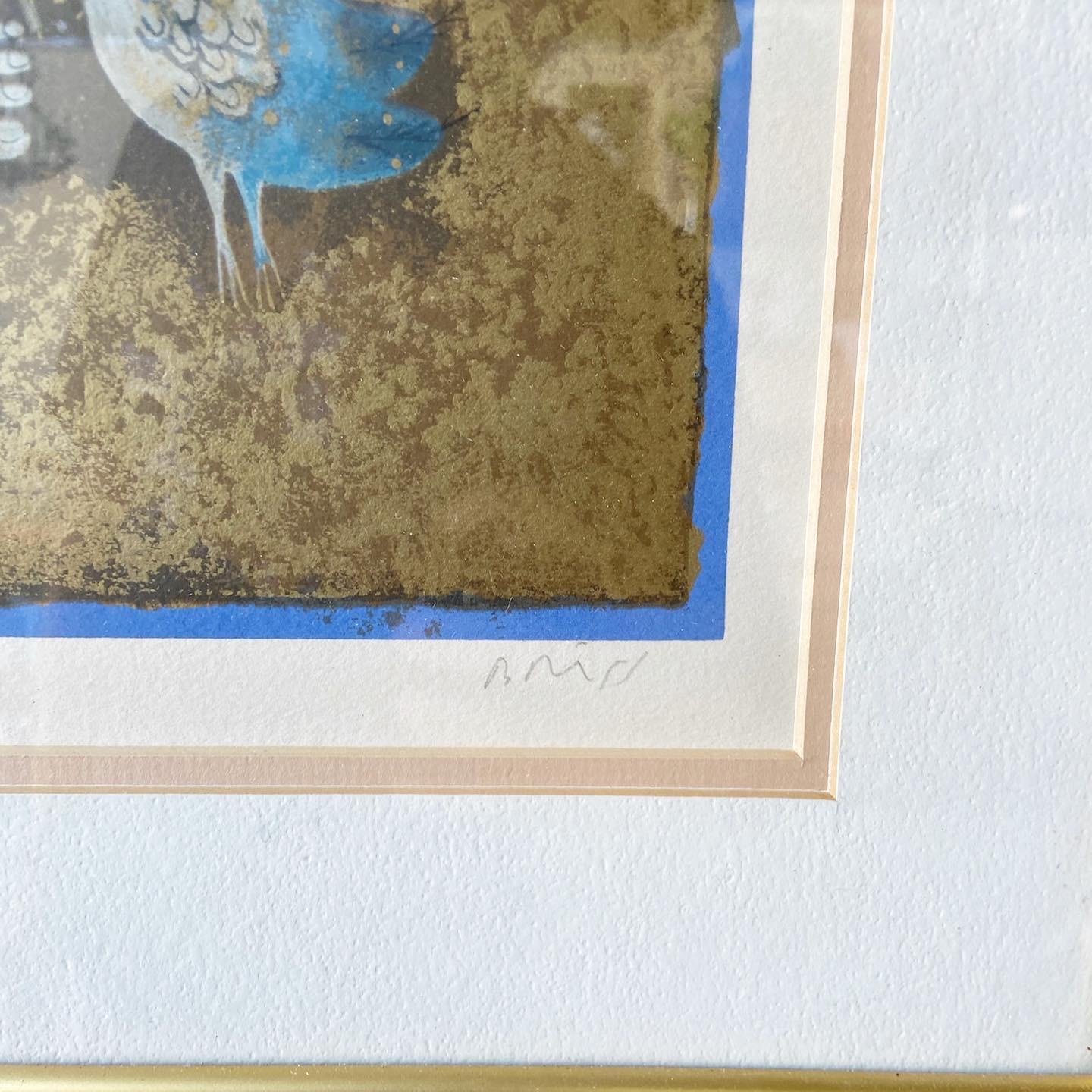 Framed and Signed Lithograph by Sam Briss In Good Condition For Sale In Delray Beach, FL