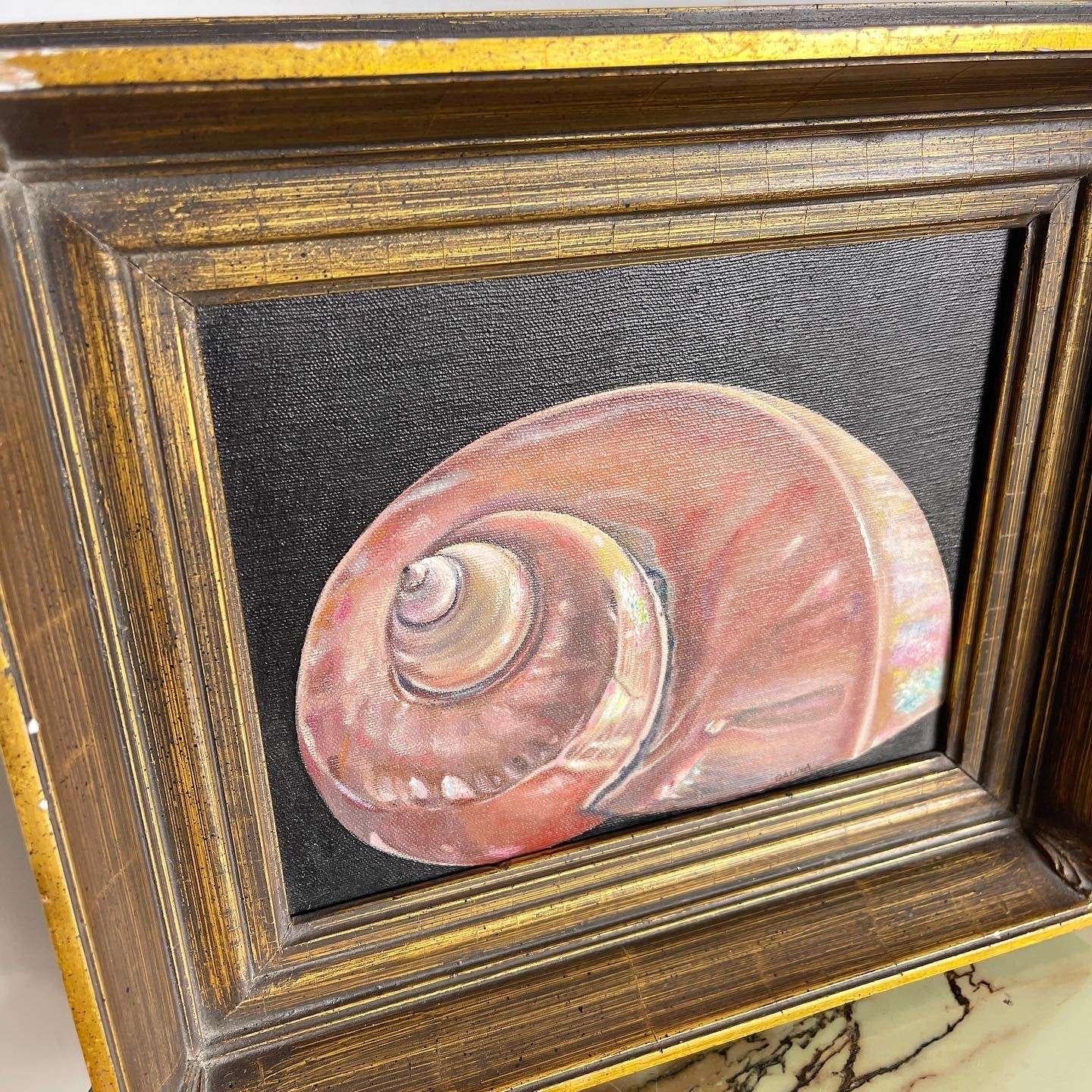 Mid-Century Modern Framed and Signed Nautilus Oil Painting by Gauna For Sale