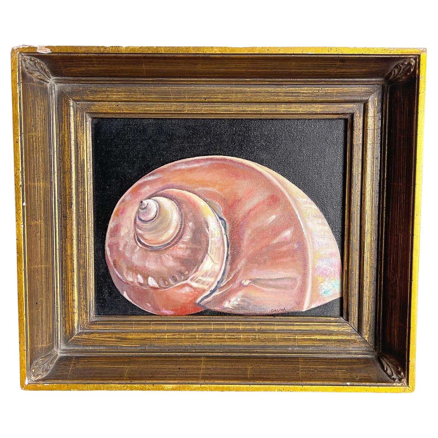 Framed and Signed Nautilus Oil Painting by Gauna