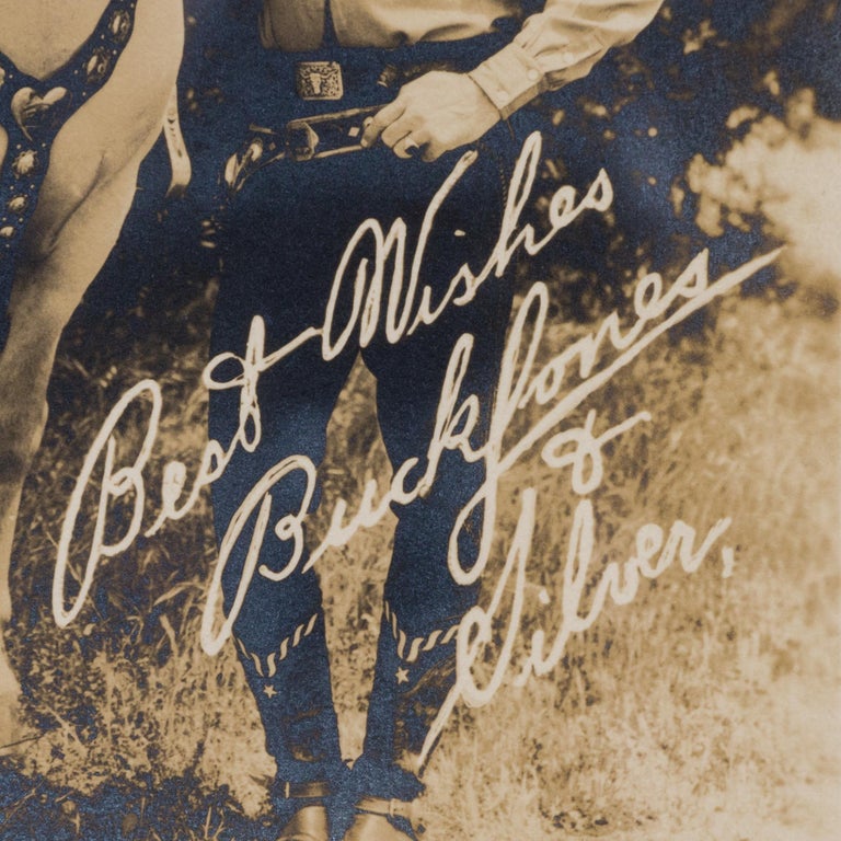 Matted and framed photo of Buck Jones with note 