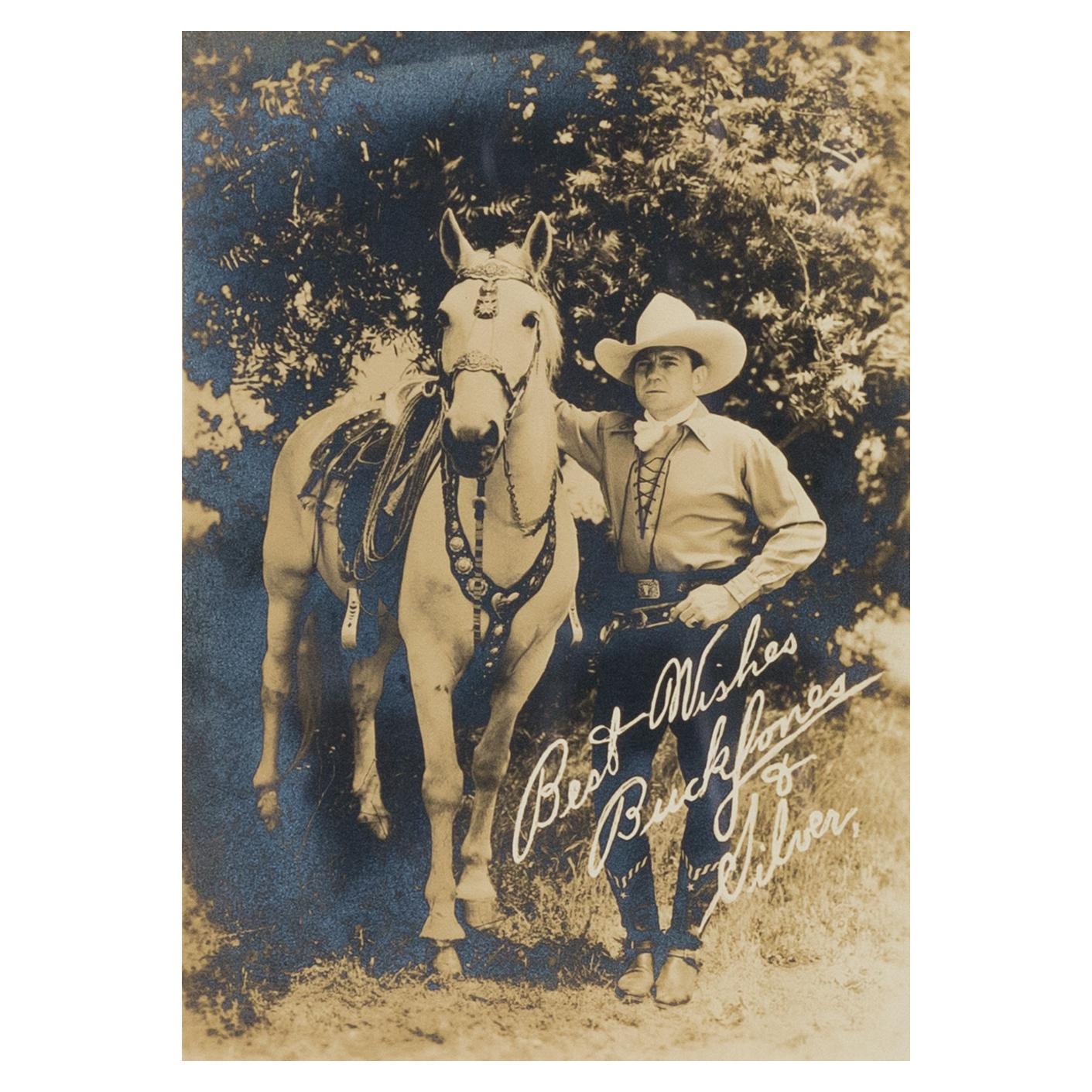 Gerahmte und signierte Fotografie von Buck Jones im Zustand „Gut“ im Angebot in Coeur d'Alene, ID
