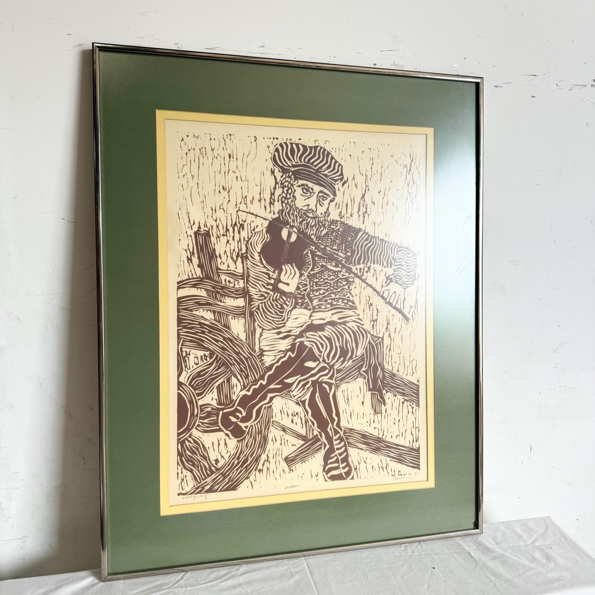 Add a touch of artistic elegance to your space with this framed and signed print, 