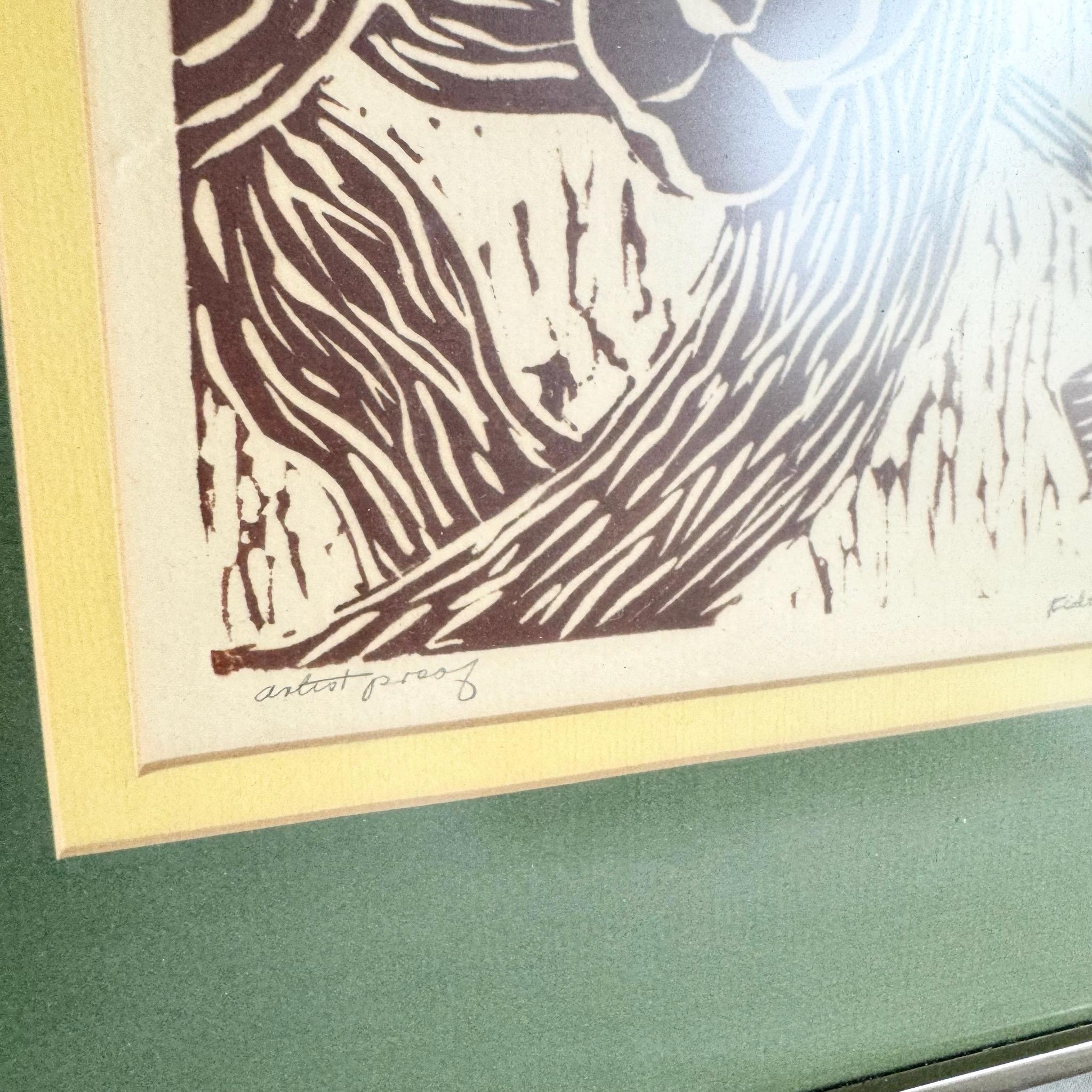 American Framed and Signed Print ‚ÄúFiddler‚Äù by Heisman For Sale