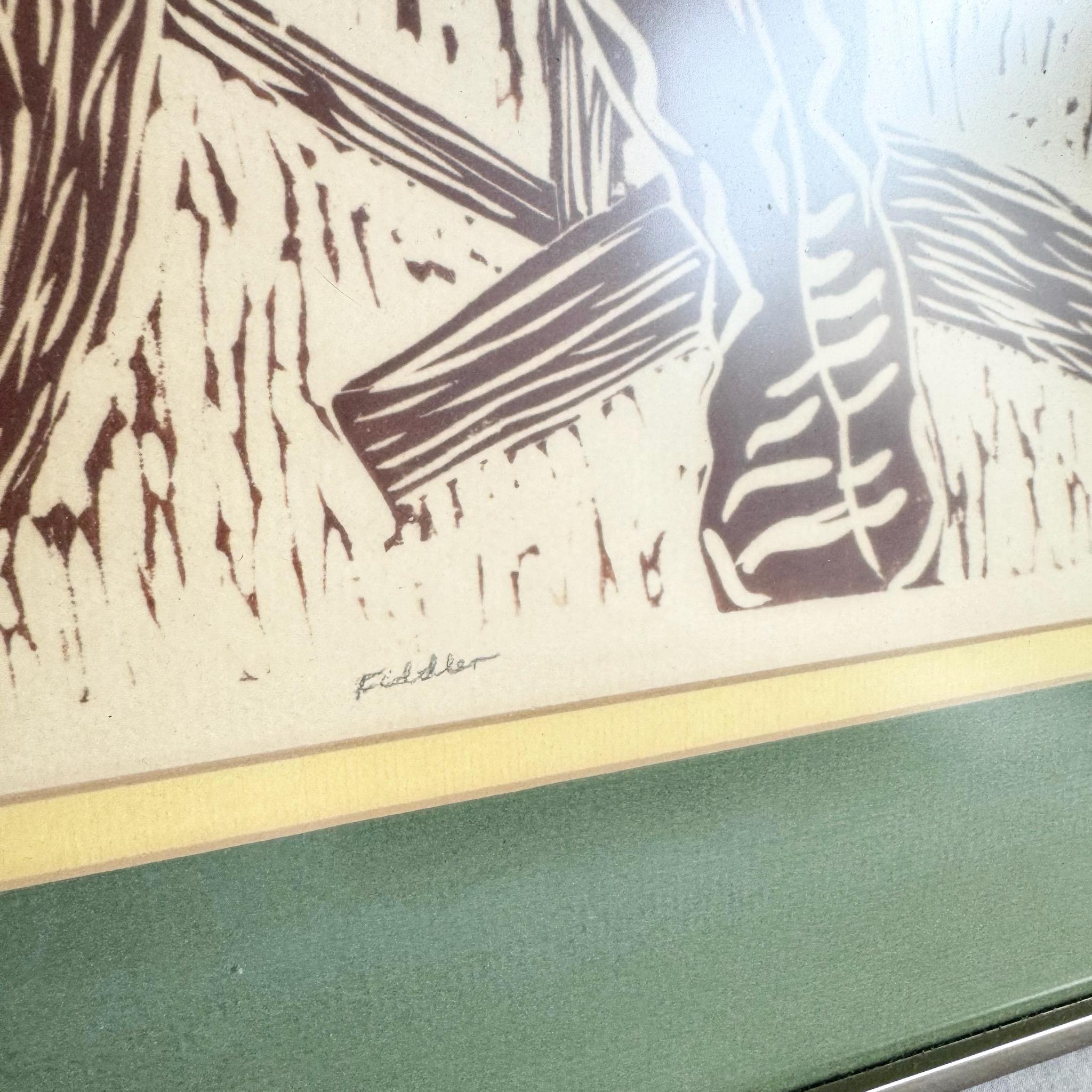 Framed and Signed Print ‚ÄúFiddler‚Äù by Heisman In Good Condition For Sale In Delray Beach, FL
