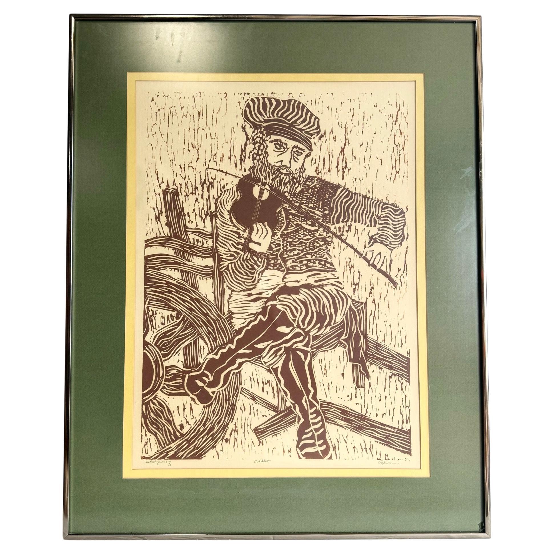Framed and Signed Print ‚ÄúFiddler‚Äù by Heisman