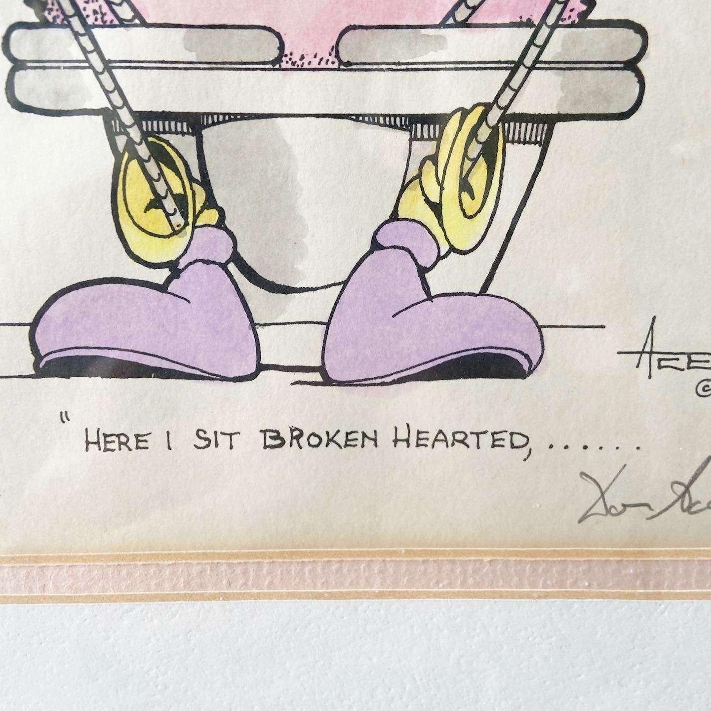 American Framed and Singed Print “Broken Hearted” by Don Aceto For Sale