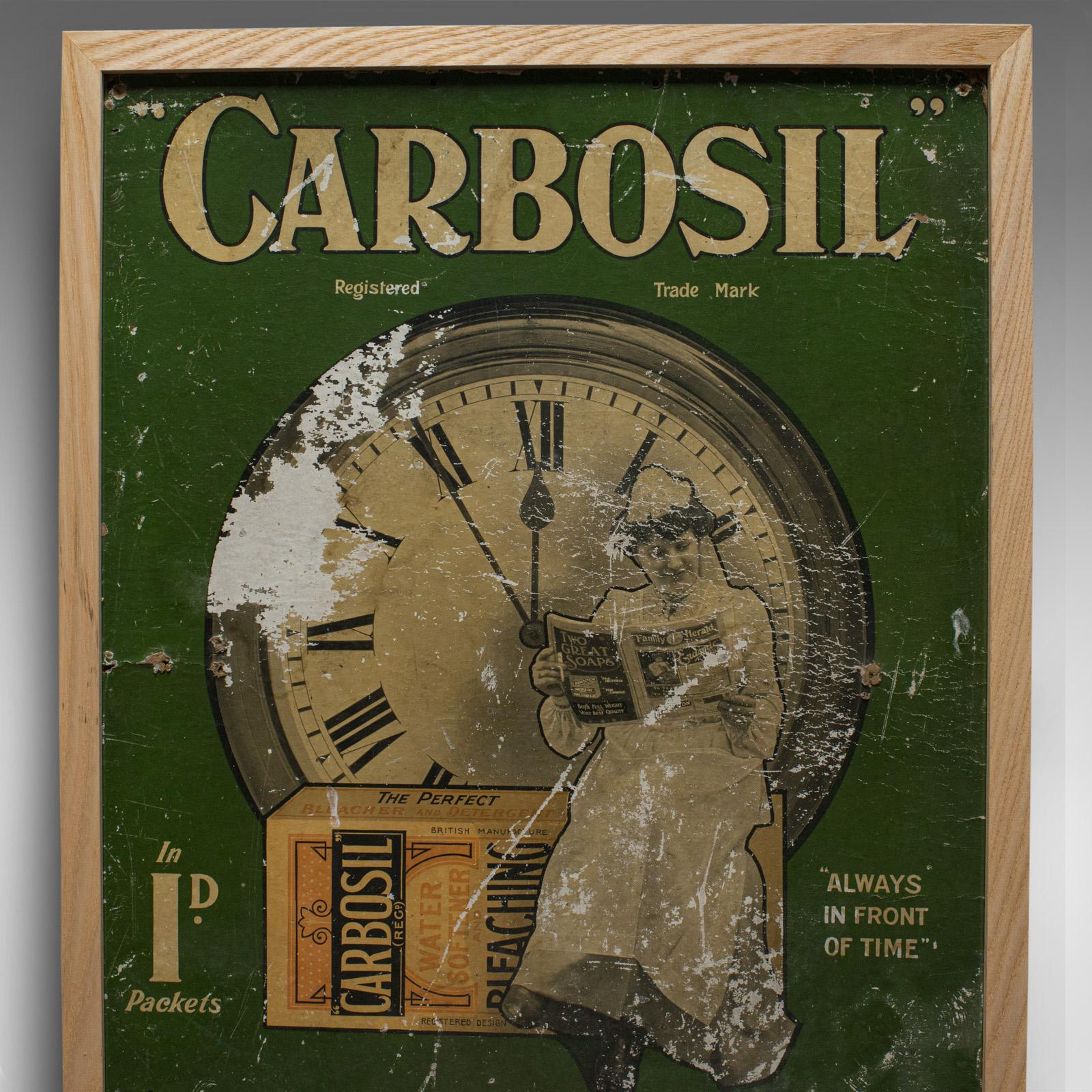 19th Century Framed Antique Advertisement, English, Advert, Carbosil Soap, Victorian, 1900 For Sale