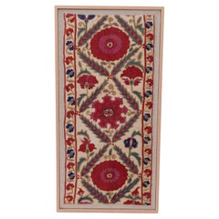 Framed Antique Bukhara Suzani Fragment, Uzbekistan